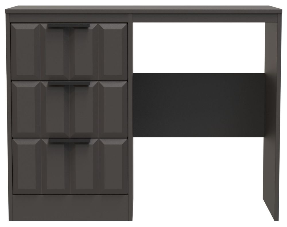 New York Graphite 3 Drawer Single Dressing Table