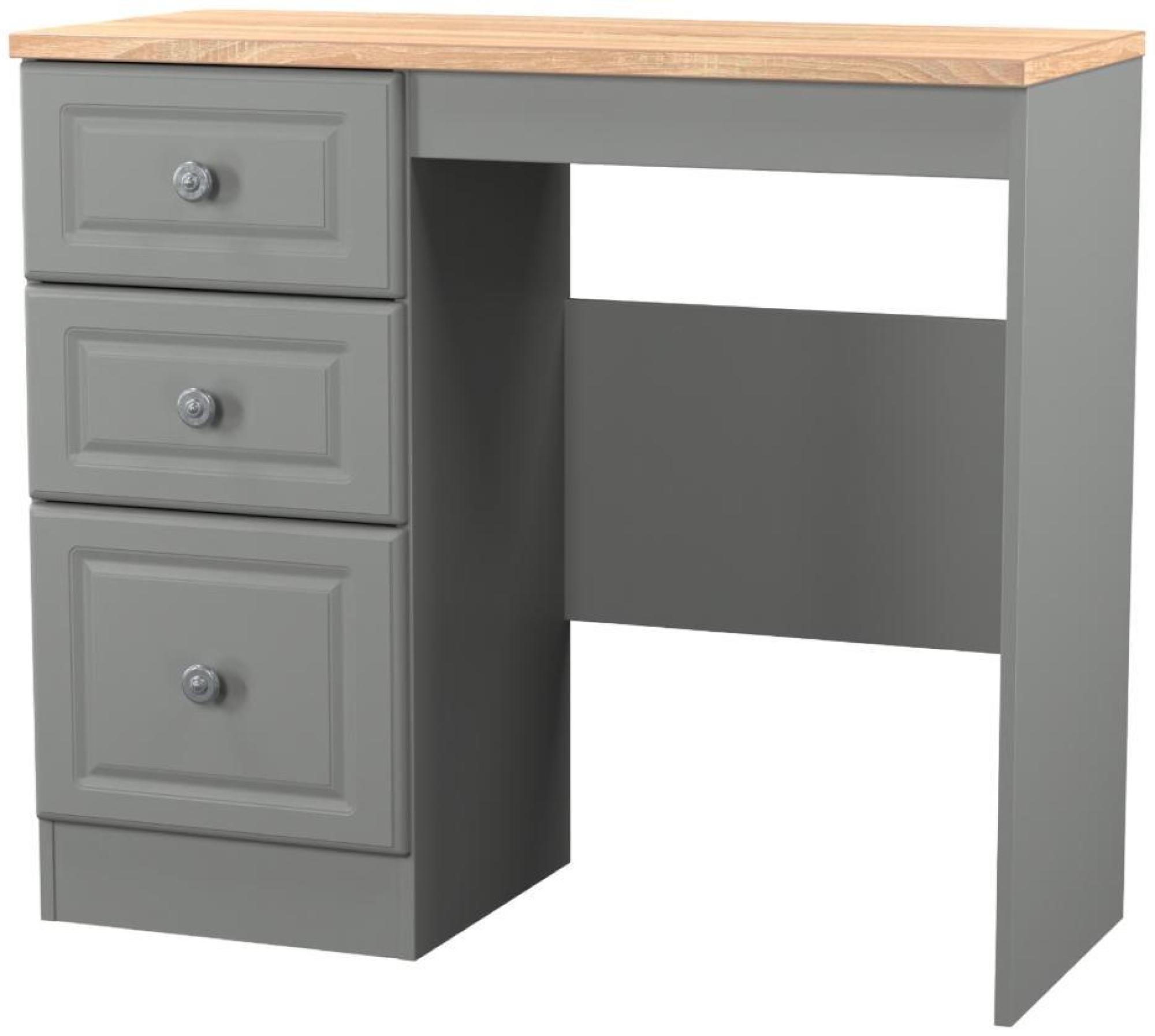 Norfolk Dressing Table - Single - 3 Drawer - Grey and Oak