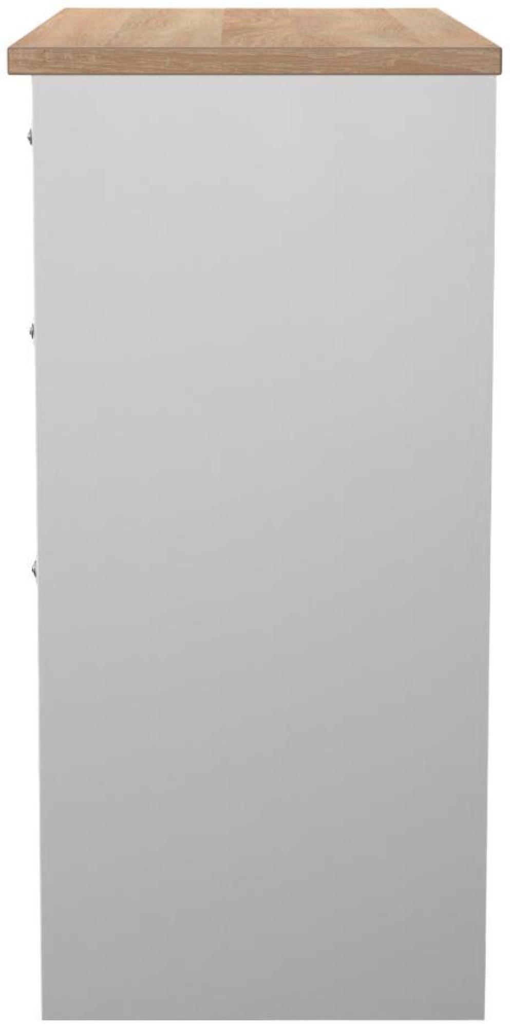 Norfolk Dressing Table - Single - 3 Drawer - White and Oak