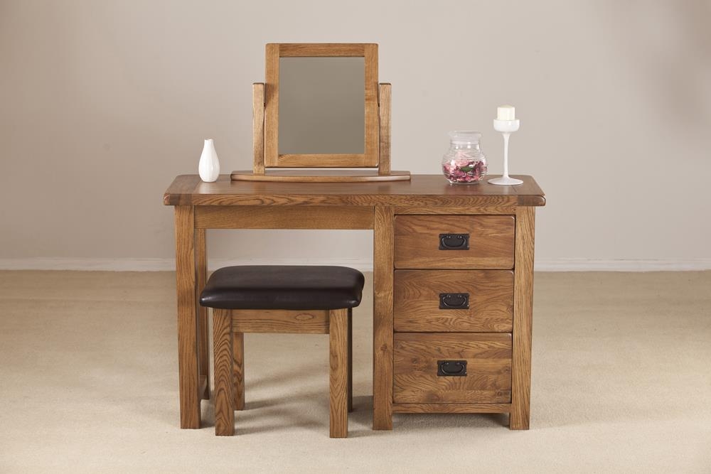 Originals Rustic Oak Single Pedestal Dressing Table