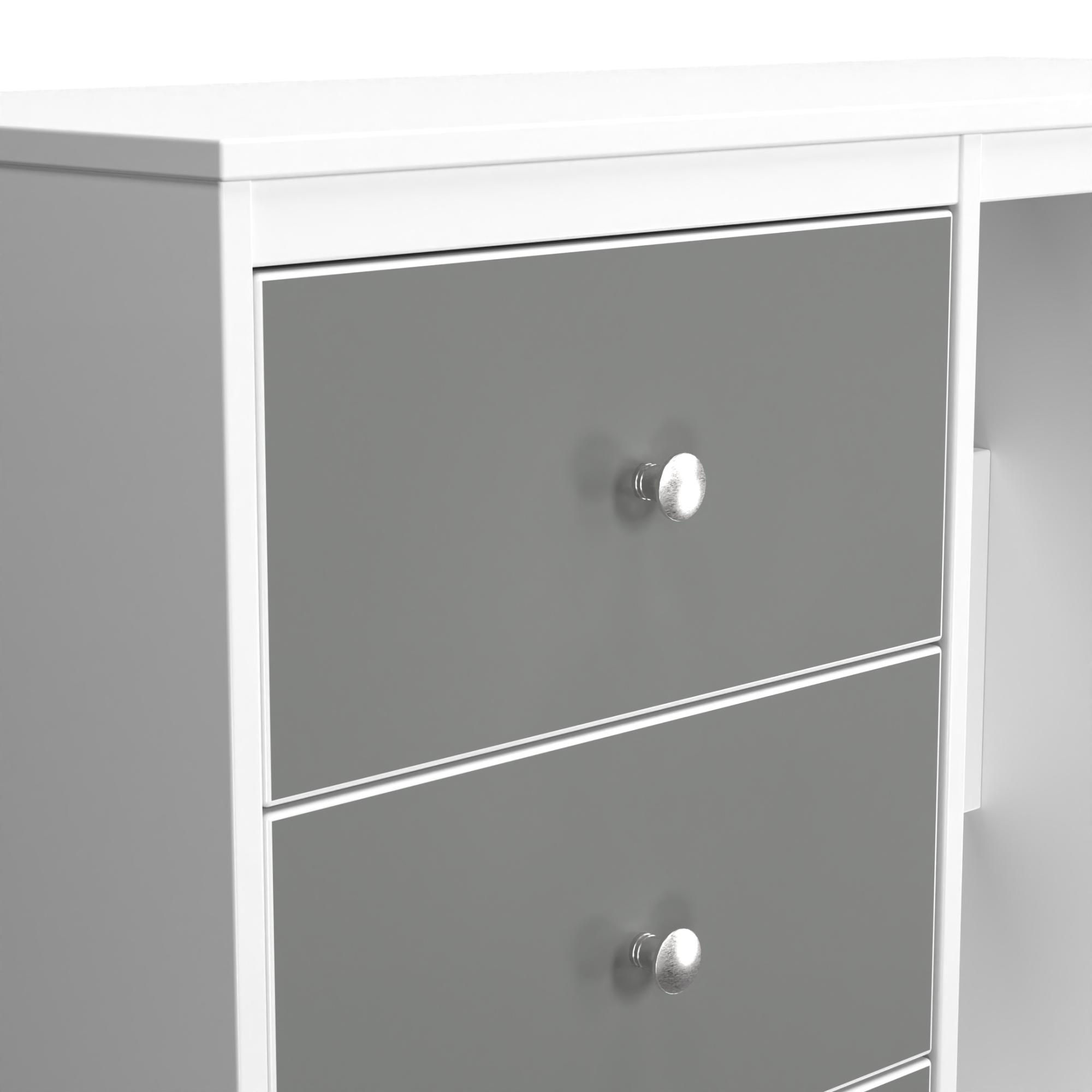 Padstow Dressing Table - Single - 3 Drawer - Grey and White