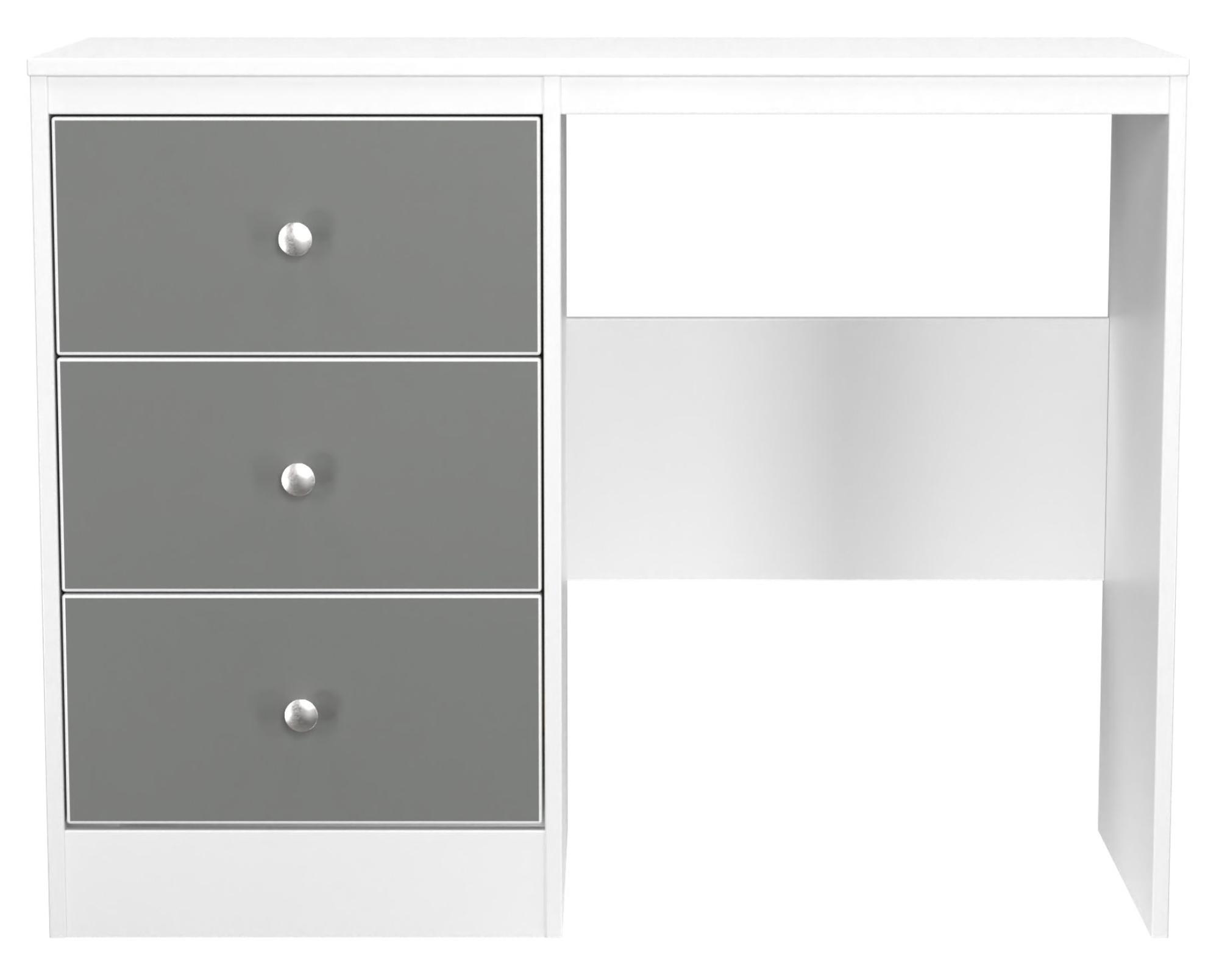 Padstow Grey and White 3 Drawer Single Dressing Table
