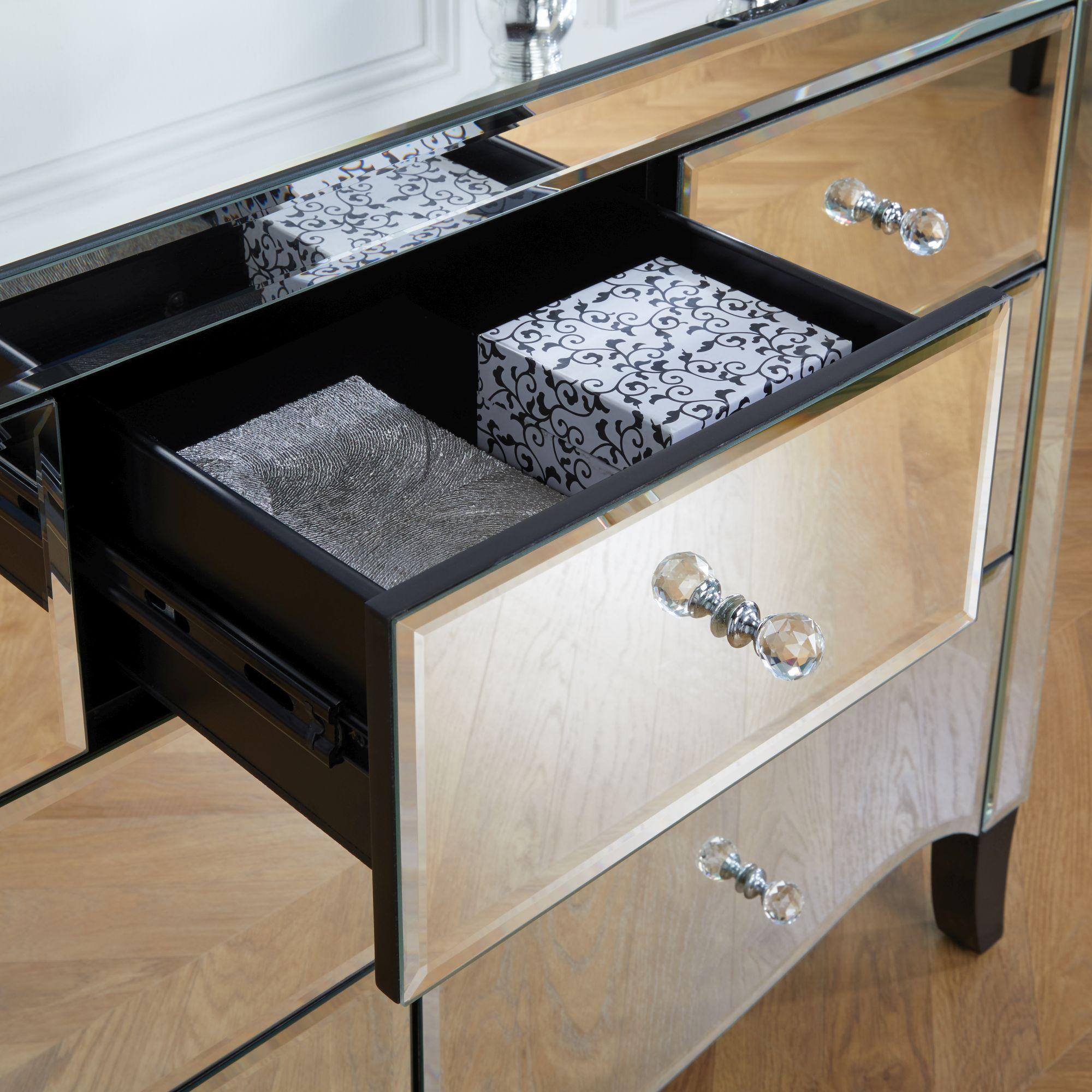 Palermo 4 Drawer Dressing Table - Mirrored