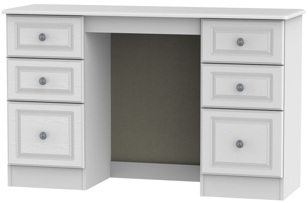 Pembroke White 6 Drawer Double Dressing Table