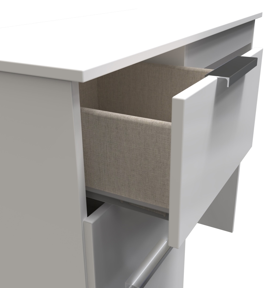 Plymouth Dressing Table - Single - 3 Drawer - White Gloss