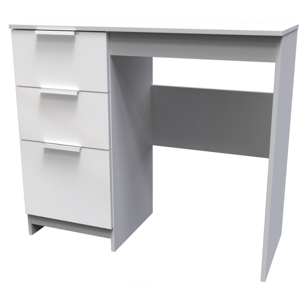 Plymouth Dressing Table - Single - 3 Drawer - White Gloss