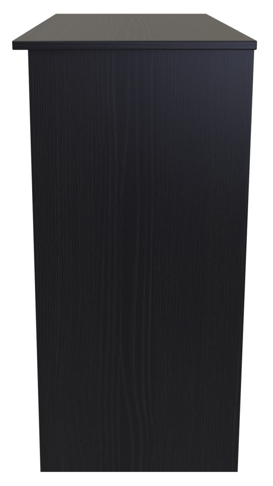 Rattan and Black Ash Dressing Table - Single - 3 Drawer