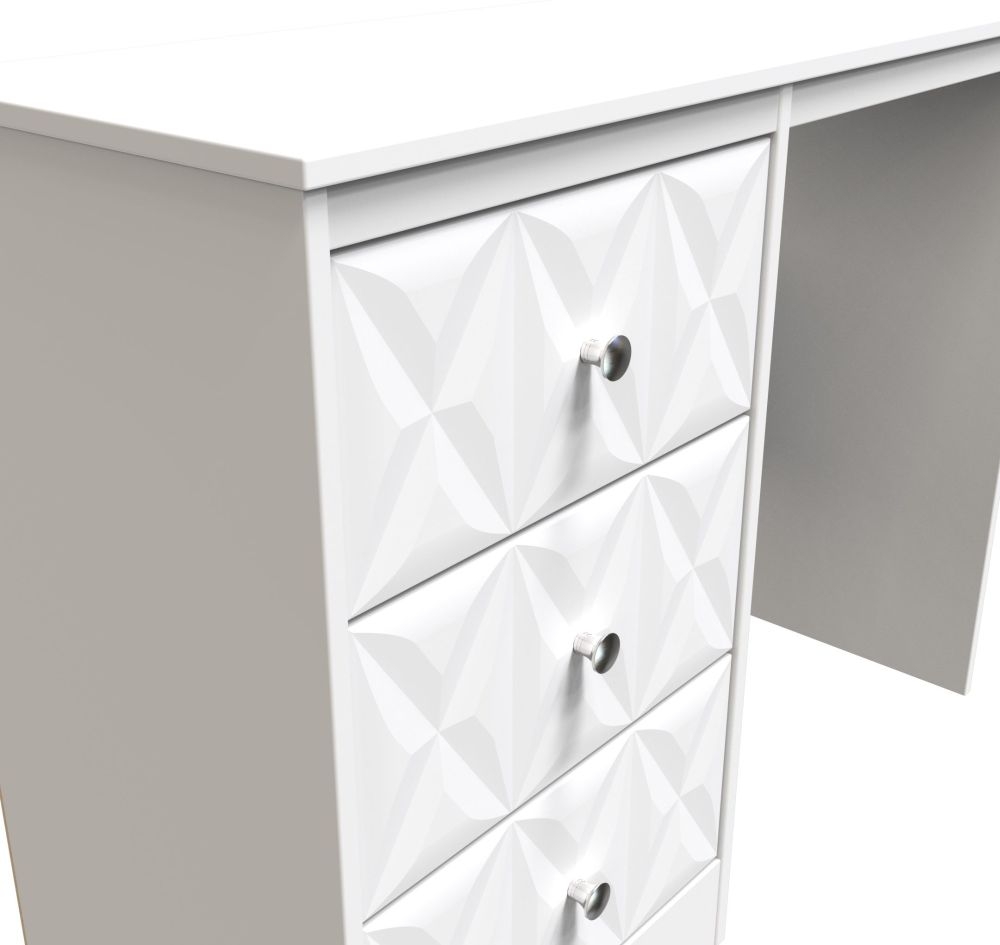 San Jose Dressing Table - Single - 3 Drawer - White