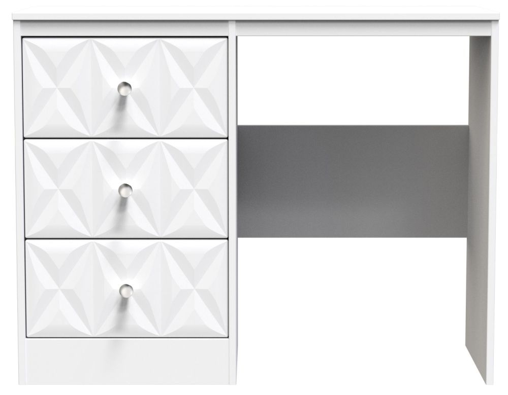 San Jose White 3 Drawer Single Dressing Table