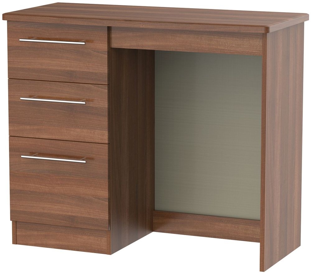 Sherwood Walnut Effect 3 Drawer Single Dressing Table