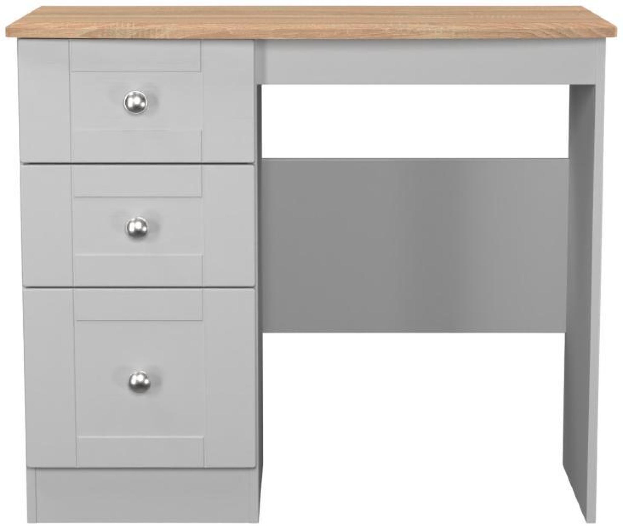 Sussex Grey and Oak Effect 3 Drawer Single Dressing Table