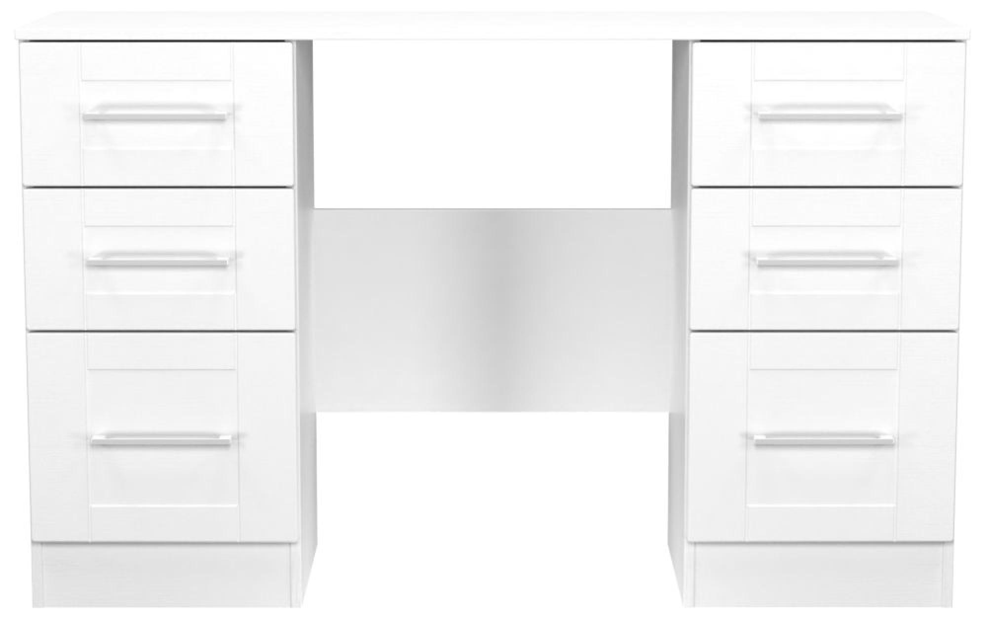 York White Ash Double Pedestal Dressing Table