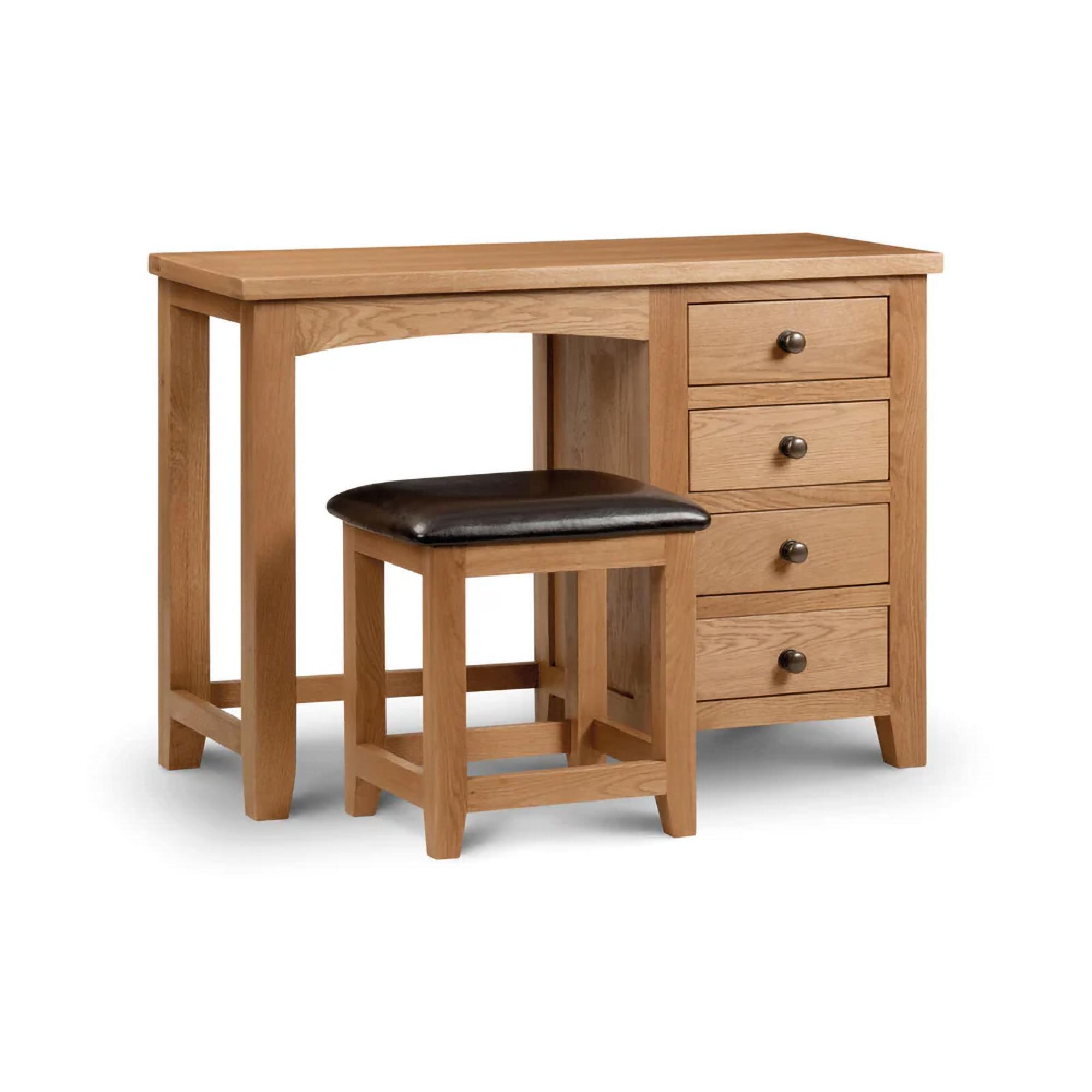 Marlborough Dressing Table - 4 Drawer - Single - Oak
