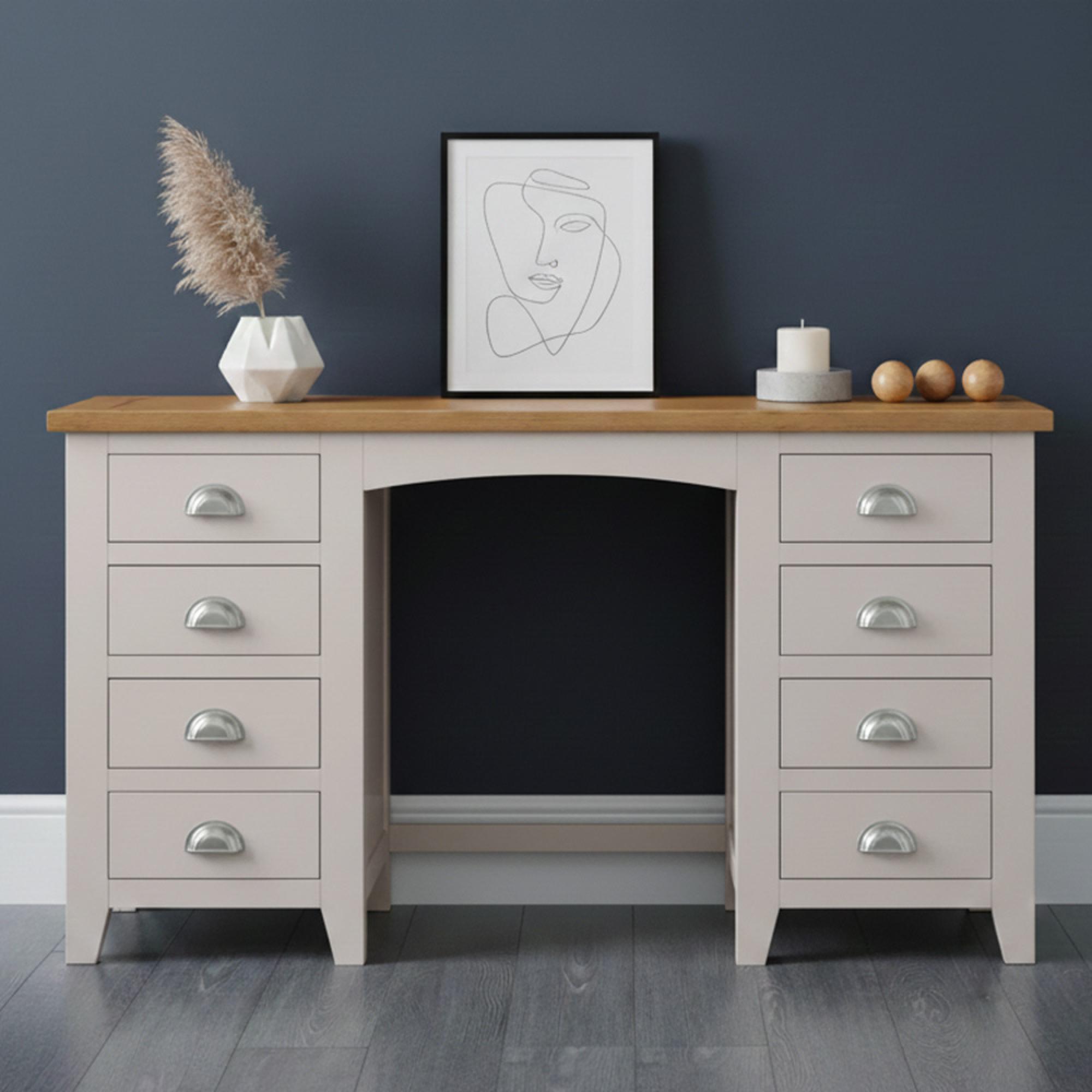 Richmond Dressing Table - 8 Drawer - Double - Grey