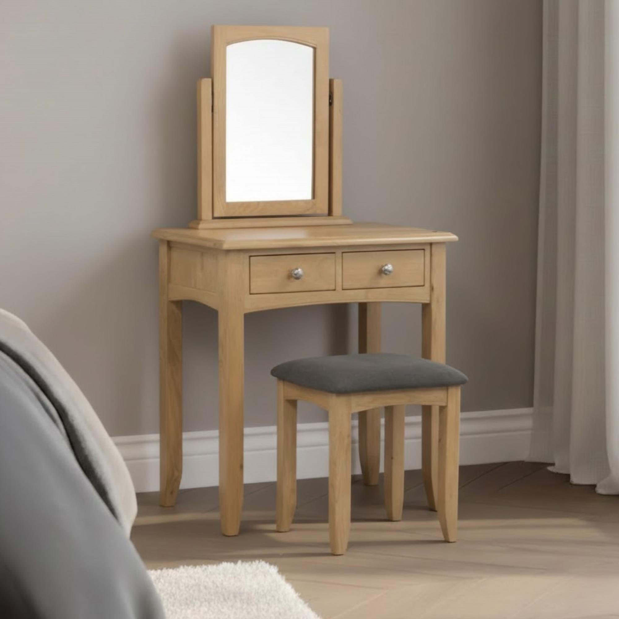Kilkenny Dressing Table - 2 Drawer - with Stool - Oak
