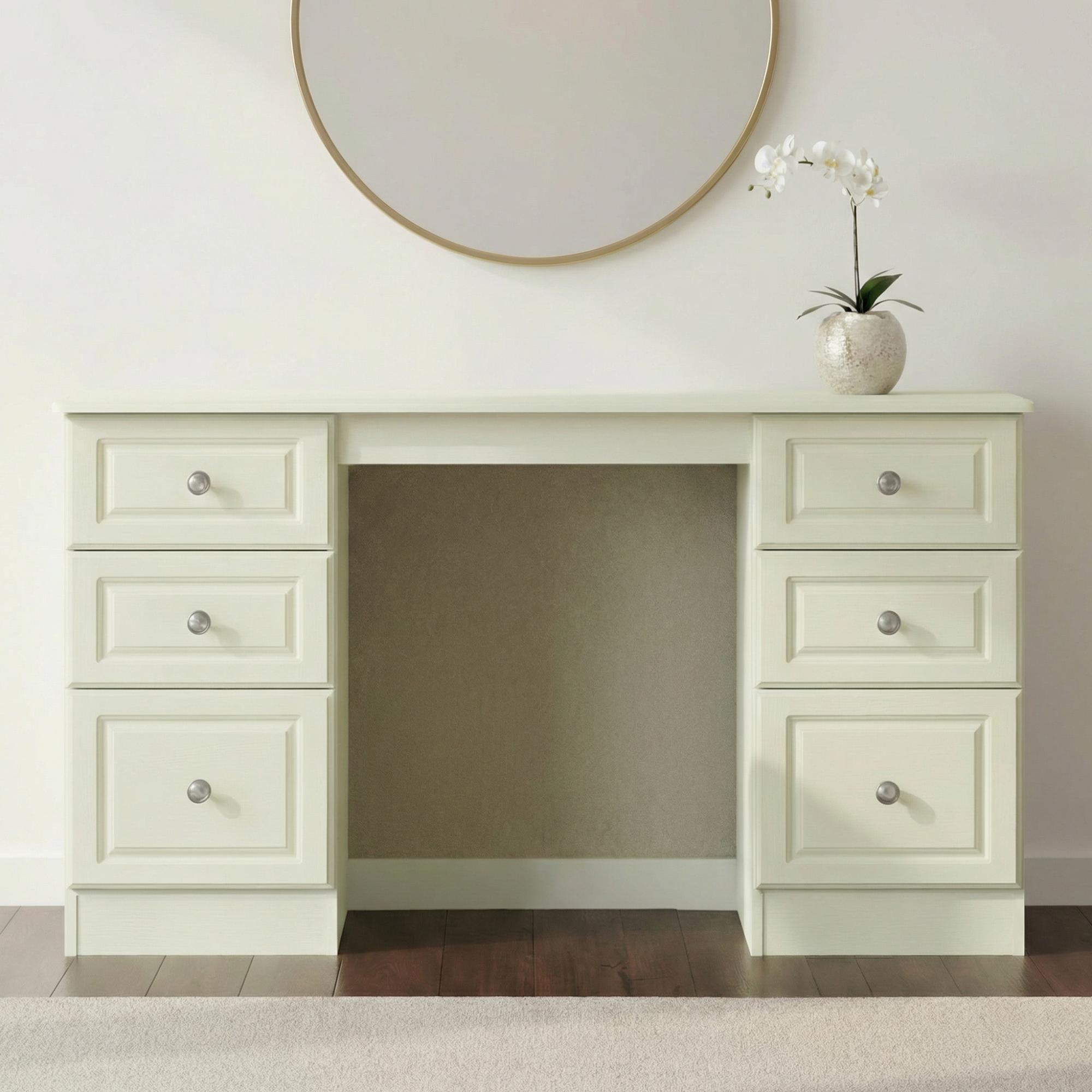Pembroke Cream 6 Drawer Double Dressing Table