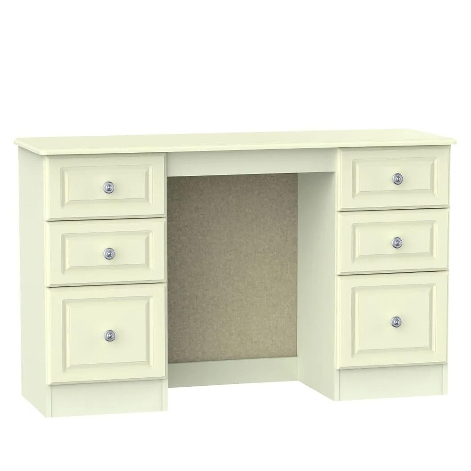 Pembroke Dressing Table - Double - 6 Drawer - Cream