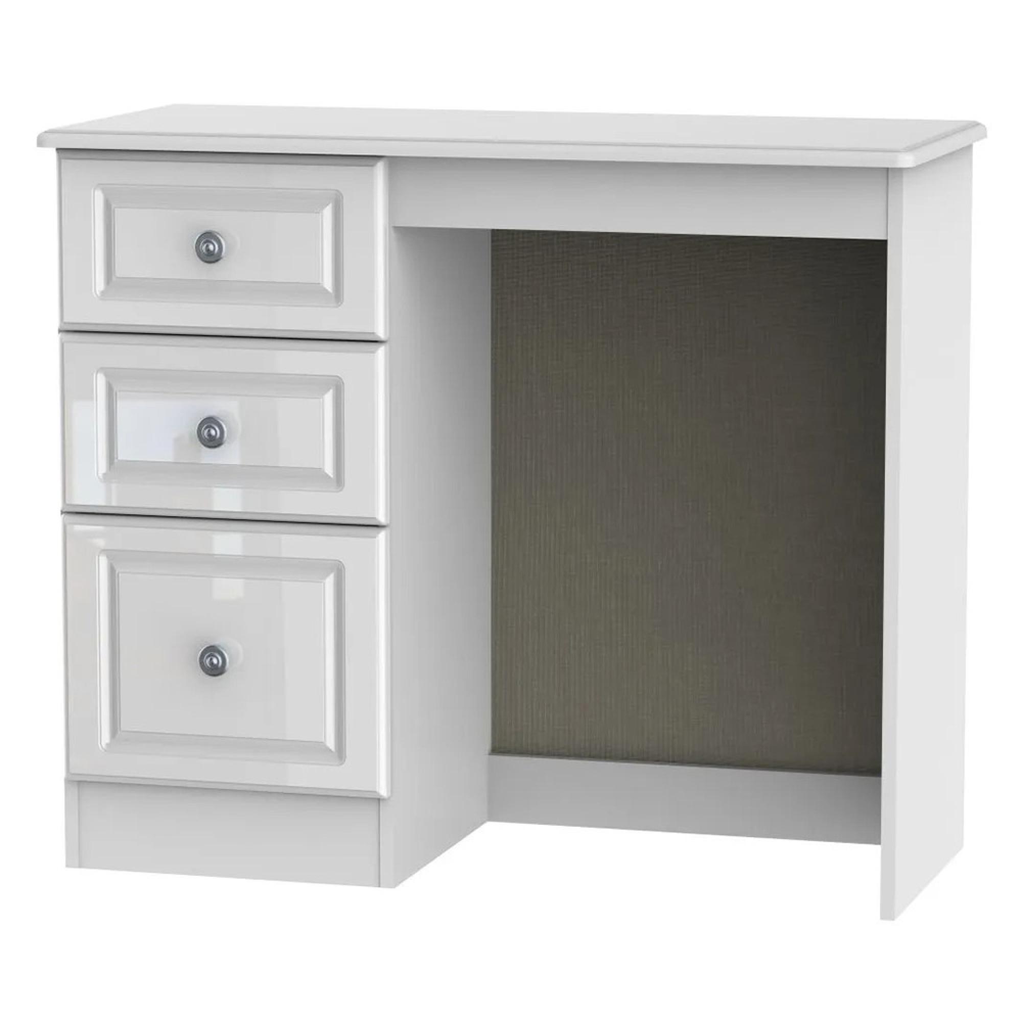Pembroke Dressing Table - Single - 3 Drawer - White Gloss