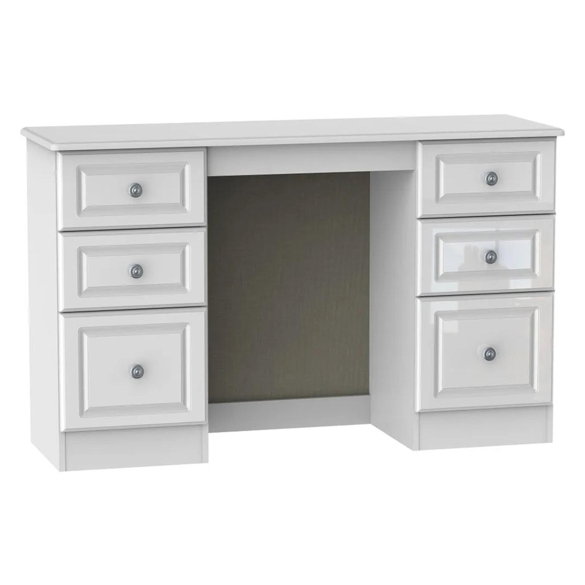 Pembroke Dressing Table - Double - 6 Drawer - White Gloss