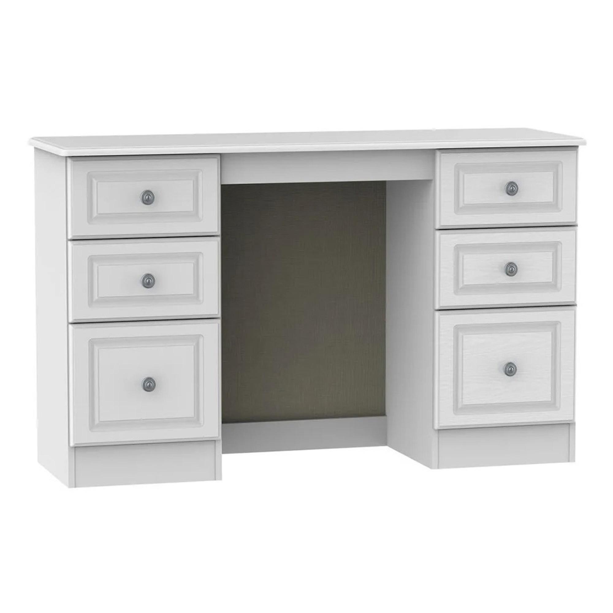 Pembroke Dressing Table - Double - 6 Drawer - White