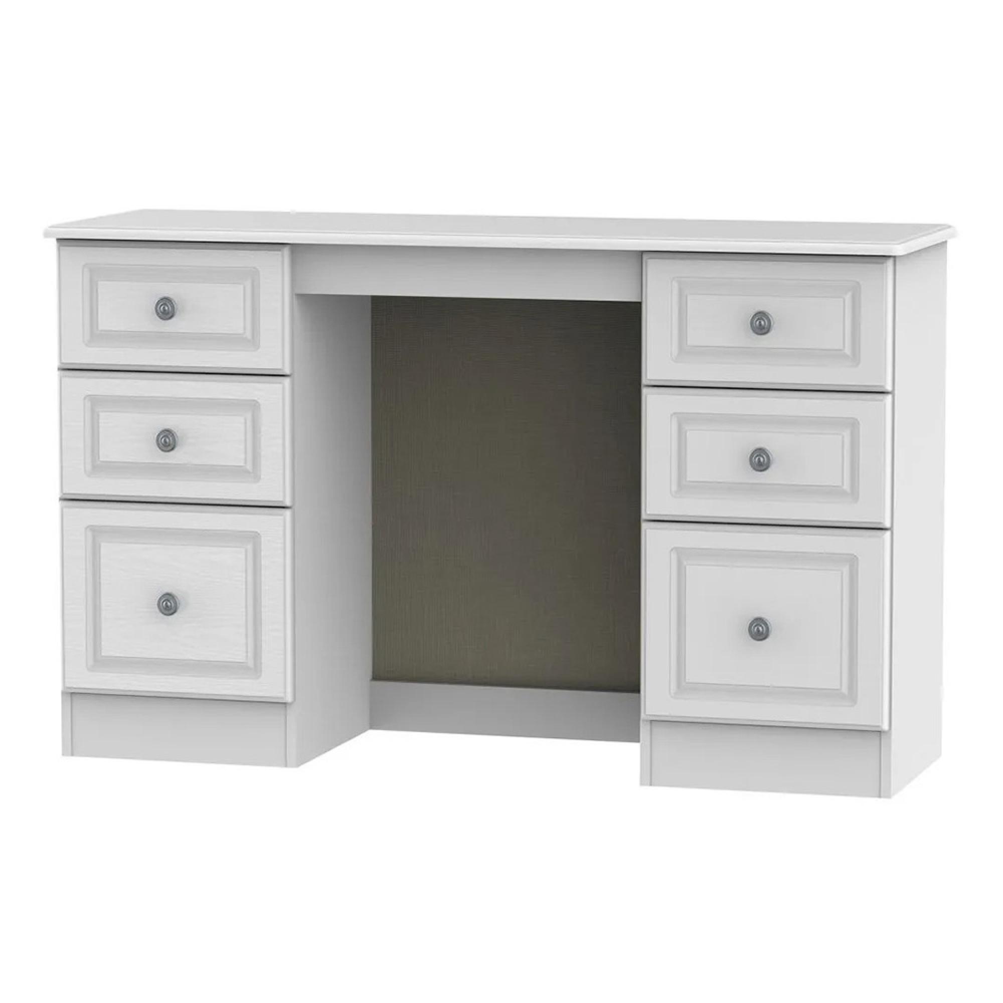 Pembroke Dressing Table - Double - 6 Drawer - White
