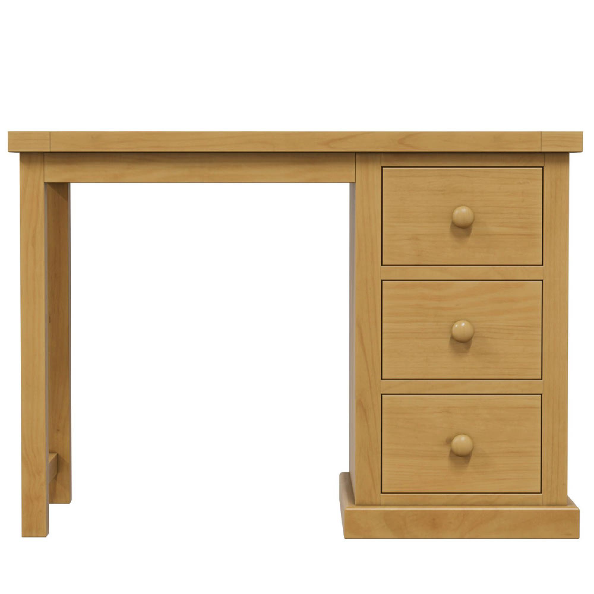 Churchill Waxed Pine 3 Drawer Single Dressing Table