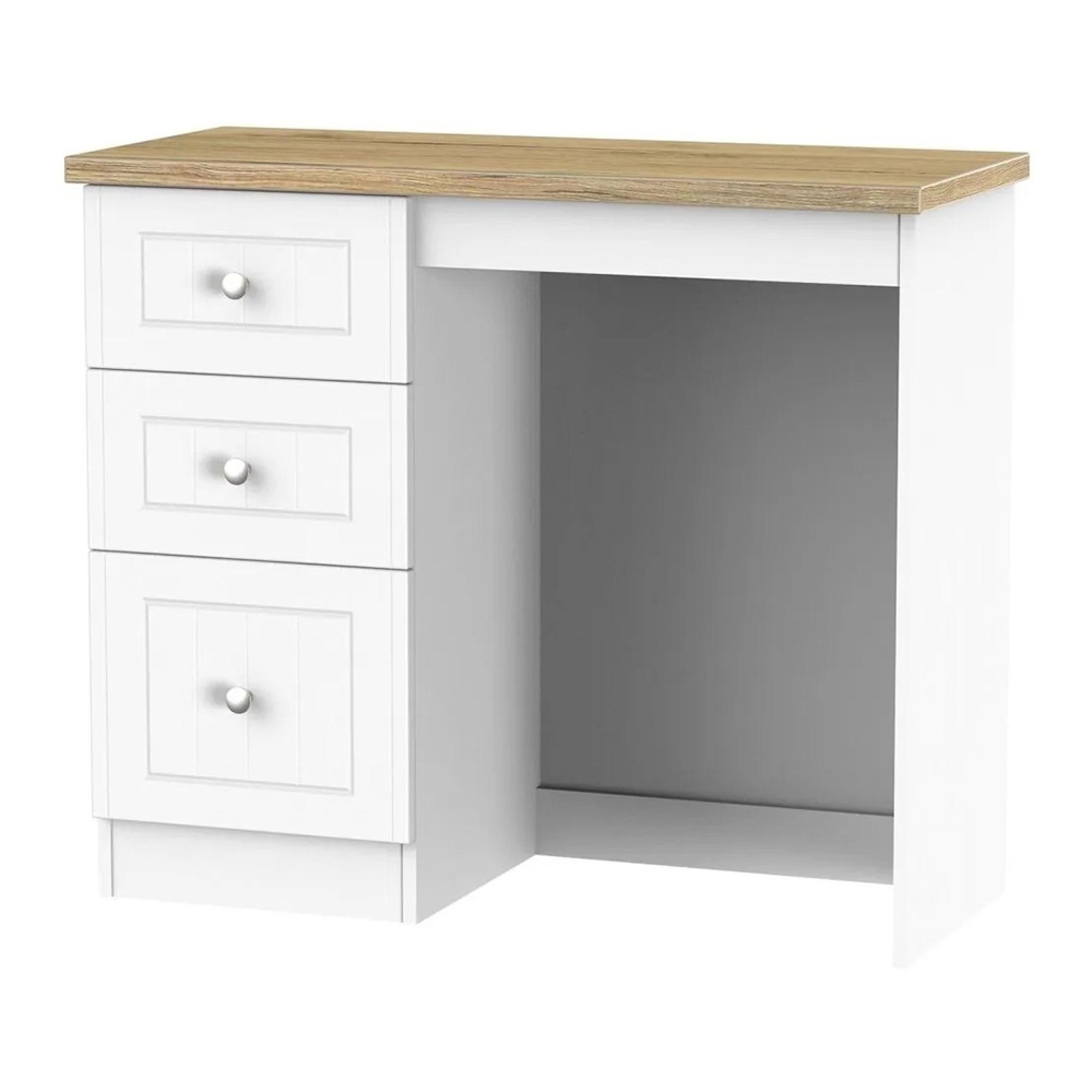 Vienna Dressing Table - 3 Drawer - Single - Porcelain