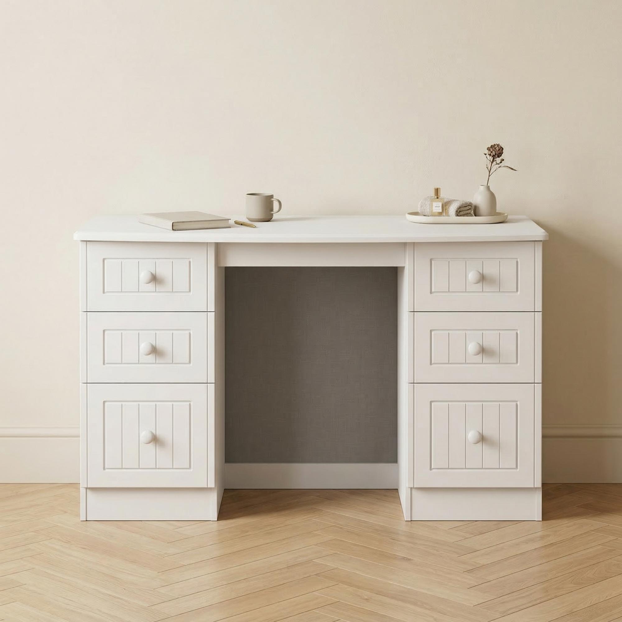 Warwick Dressing Table - 6 Drawer - Double - White