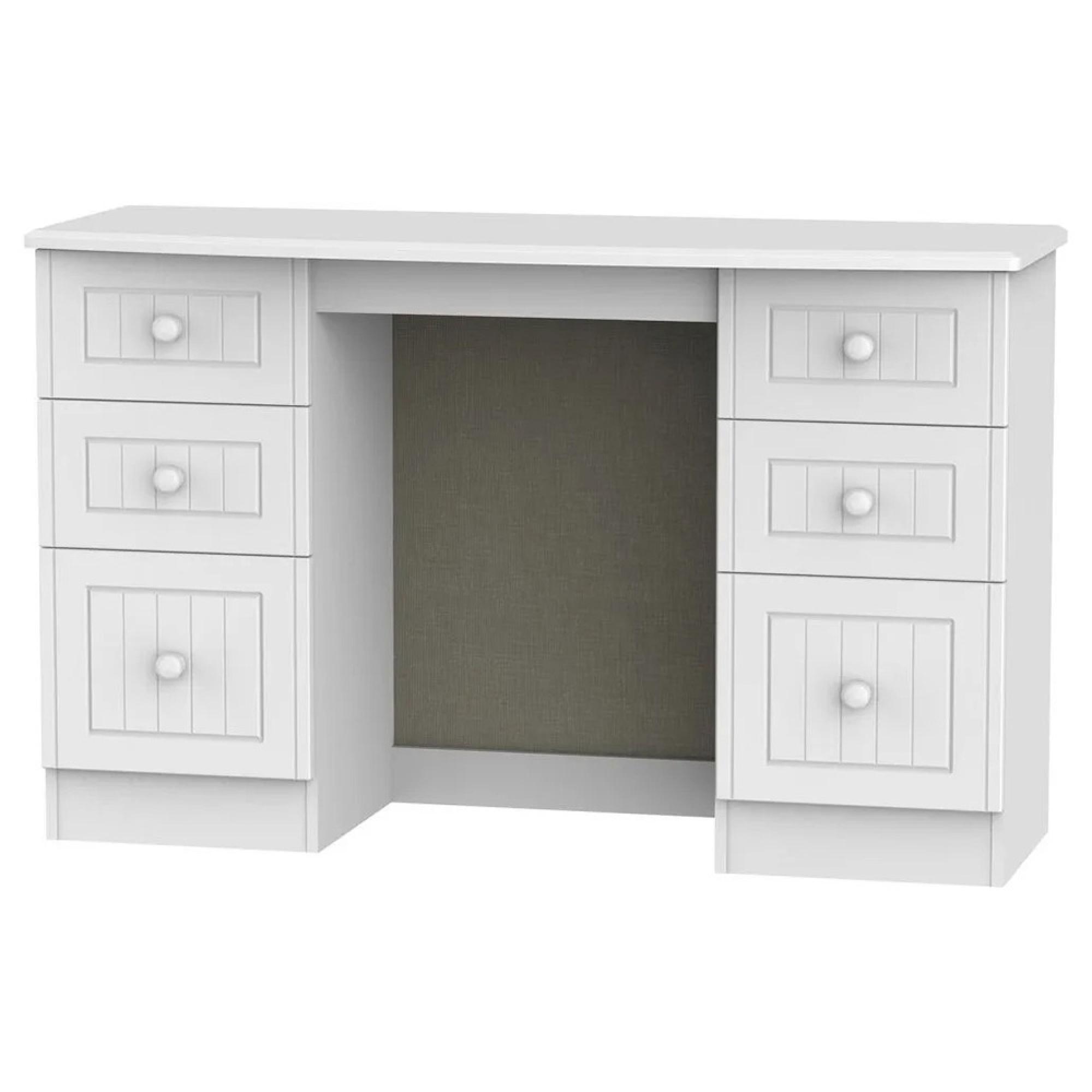 Warwick Dressing Table - 6 Drawer - Double - White