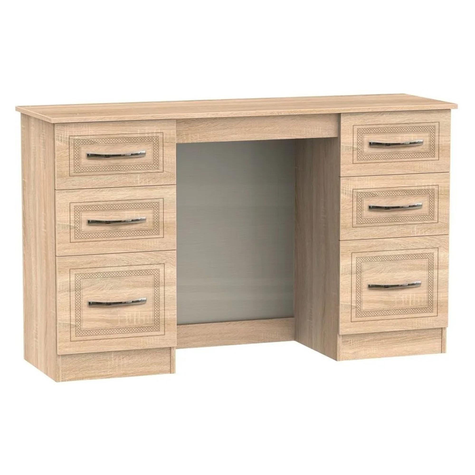 Dorset Dressing Table - 6 Drawer - Double - Oak