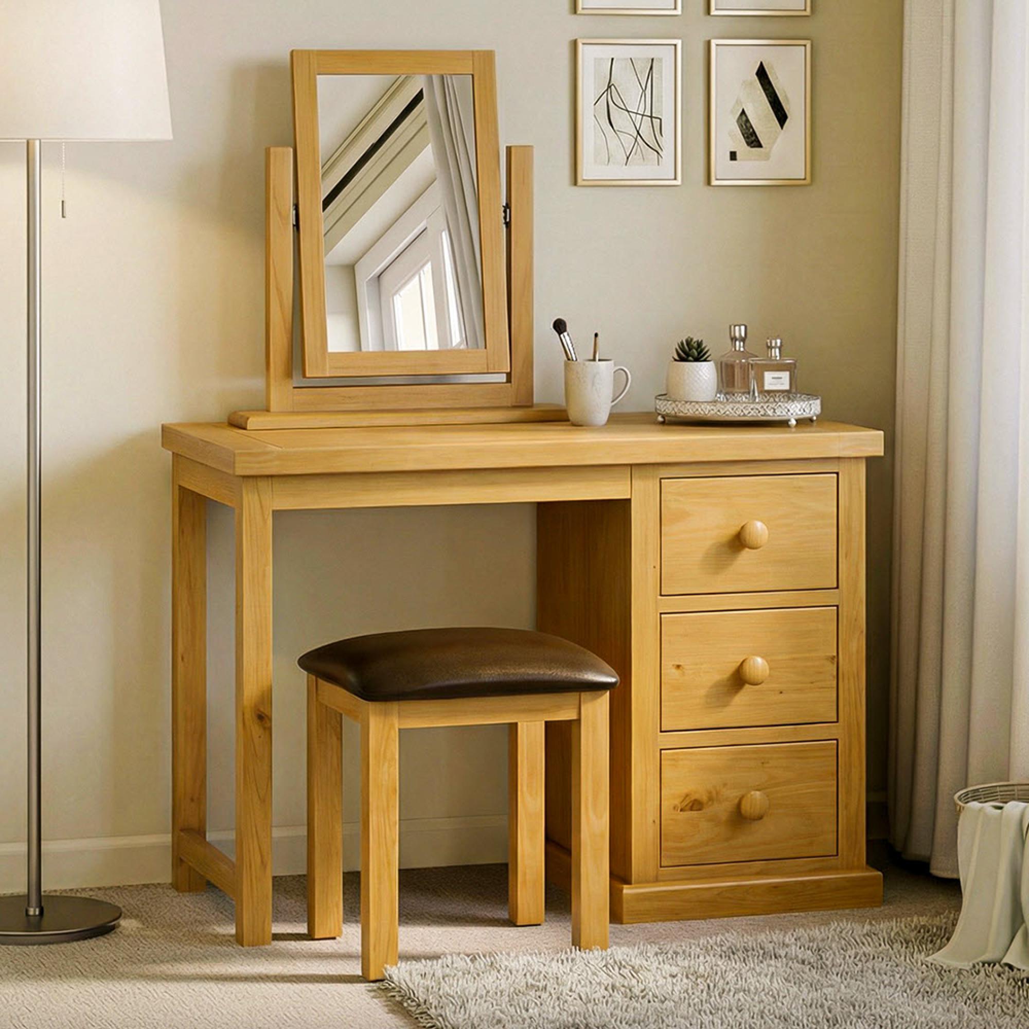 Churchill Waxed Pine Dressing Table Set