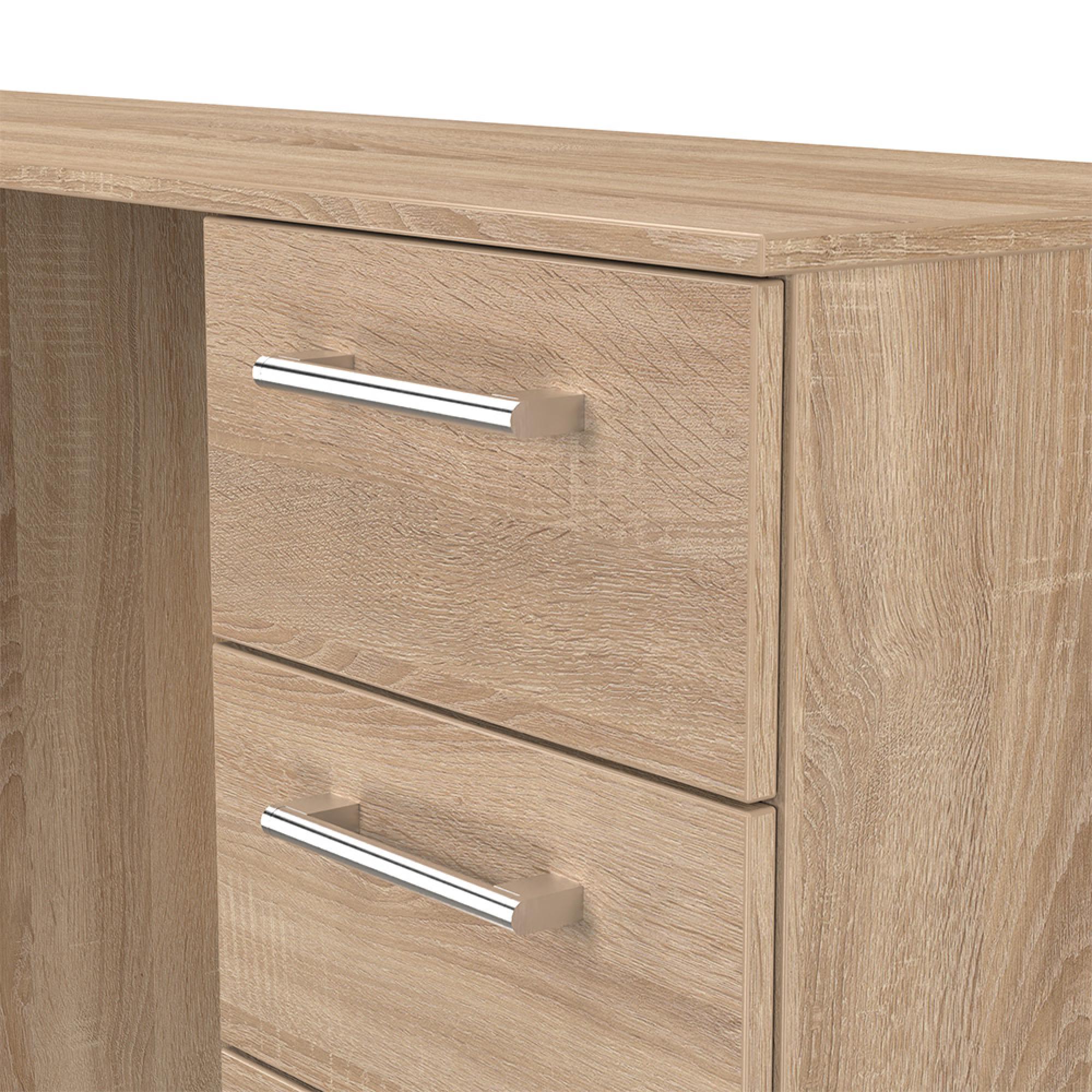 Devon Double Dressing Table - 6 Drawer - Oak