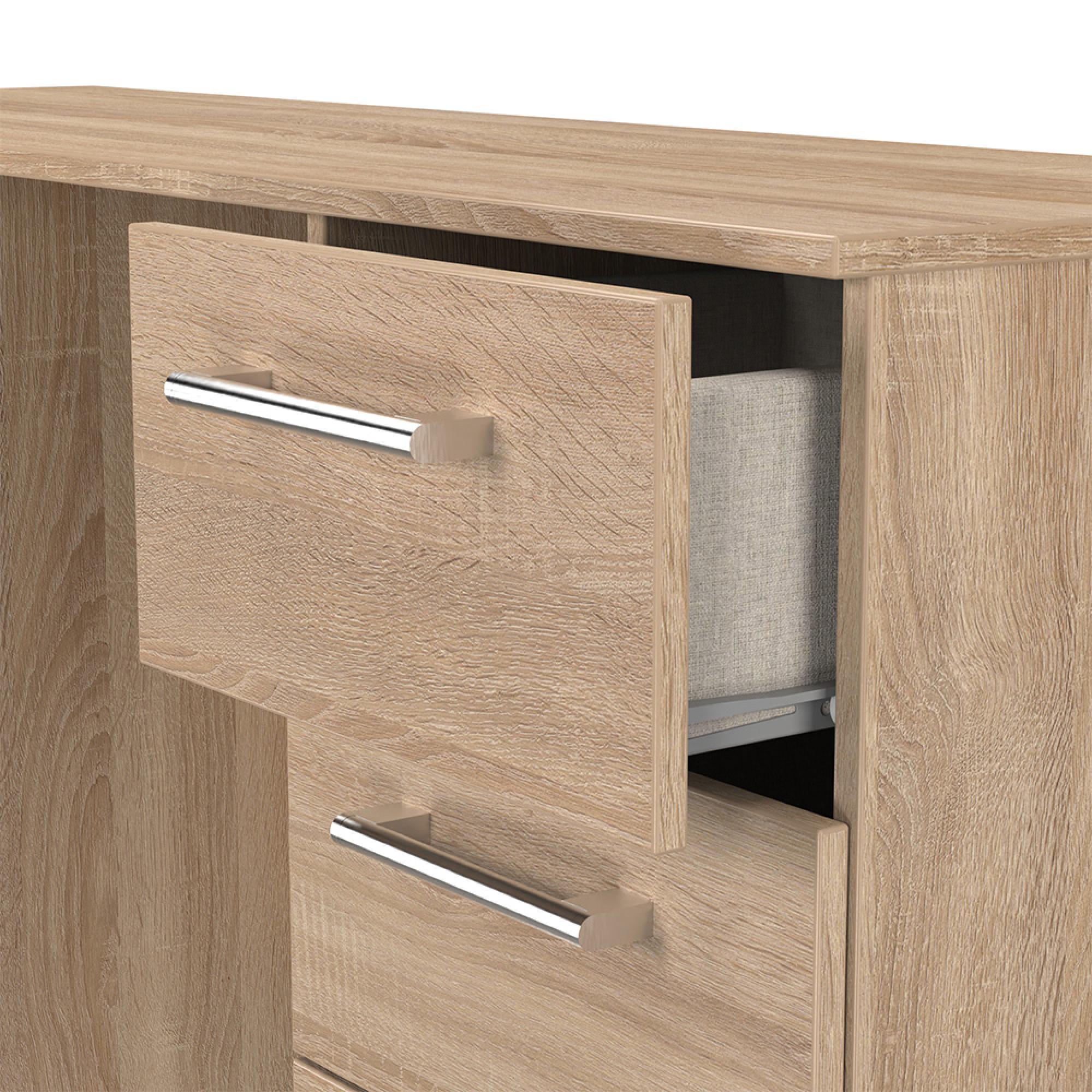 Devon Double Dressing Table - 6 Drawer - Oak