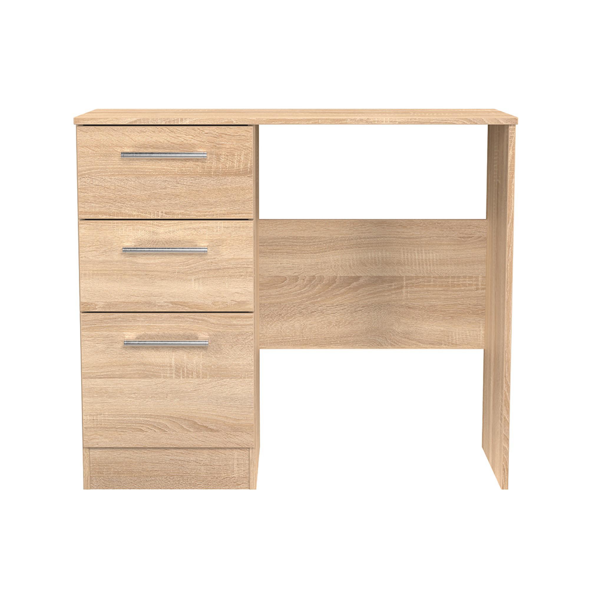 Devon Single Dressing Table - 3 Drawer - Oak