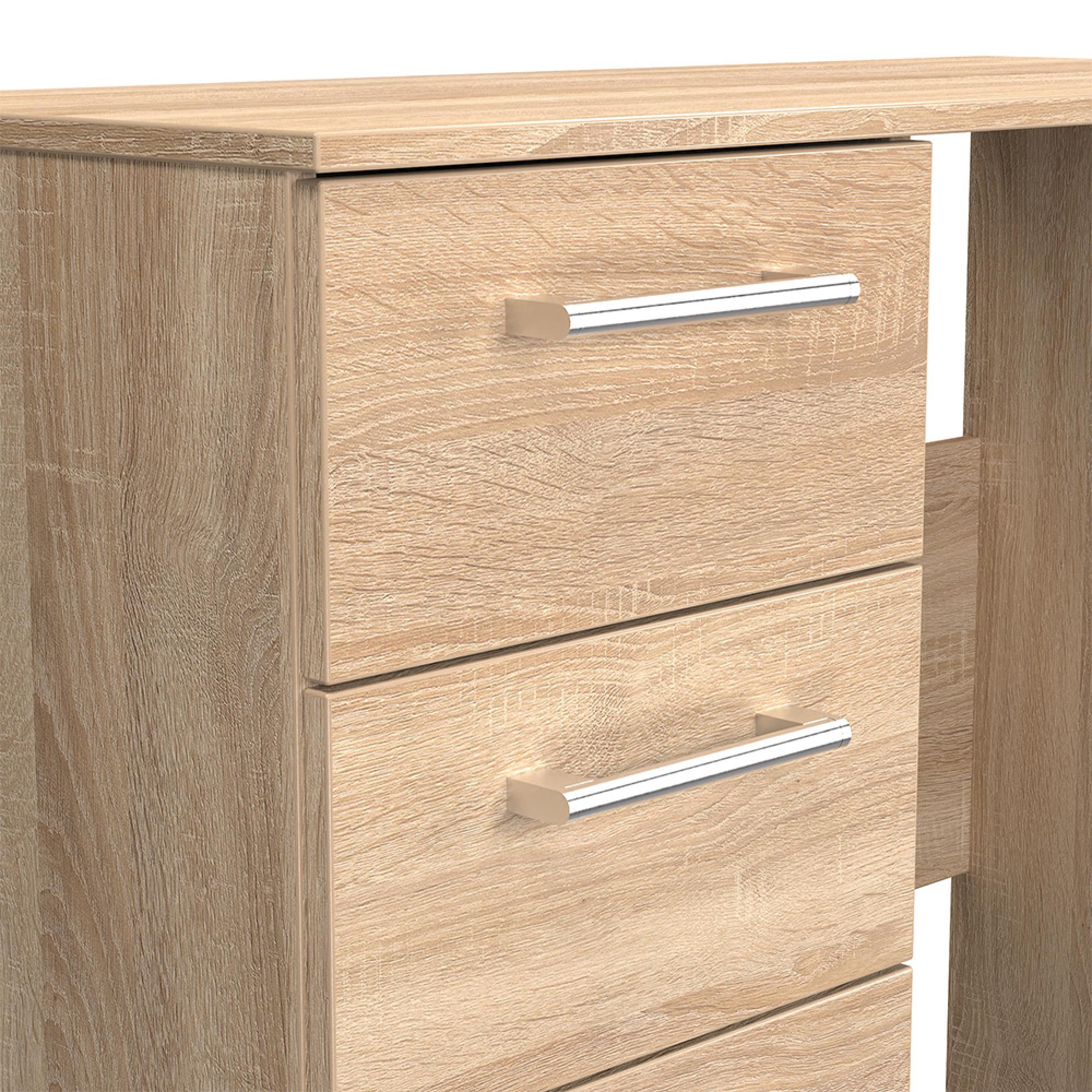Devon Single Dressing Table - 3 Drawer - Oak