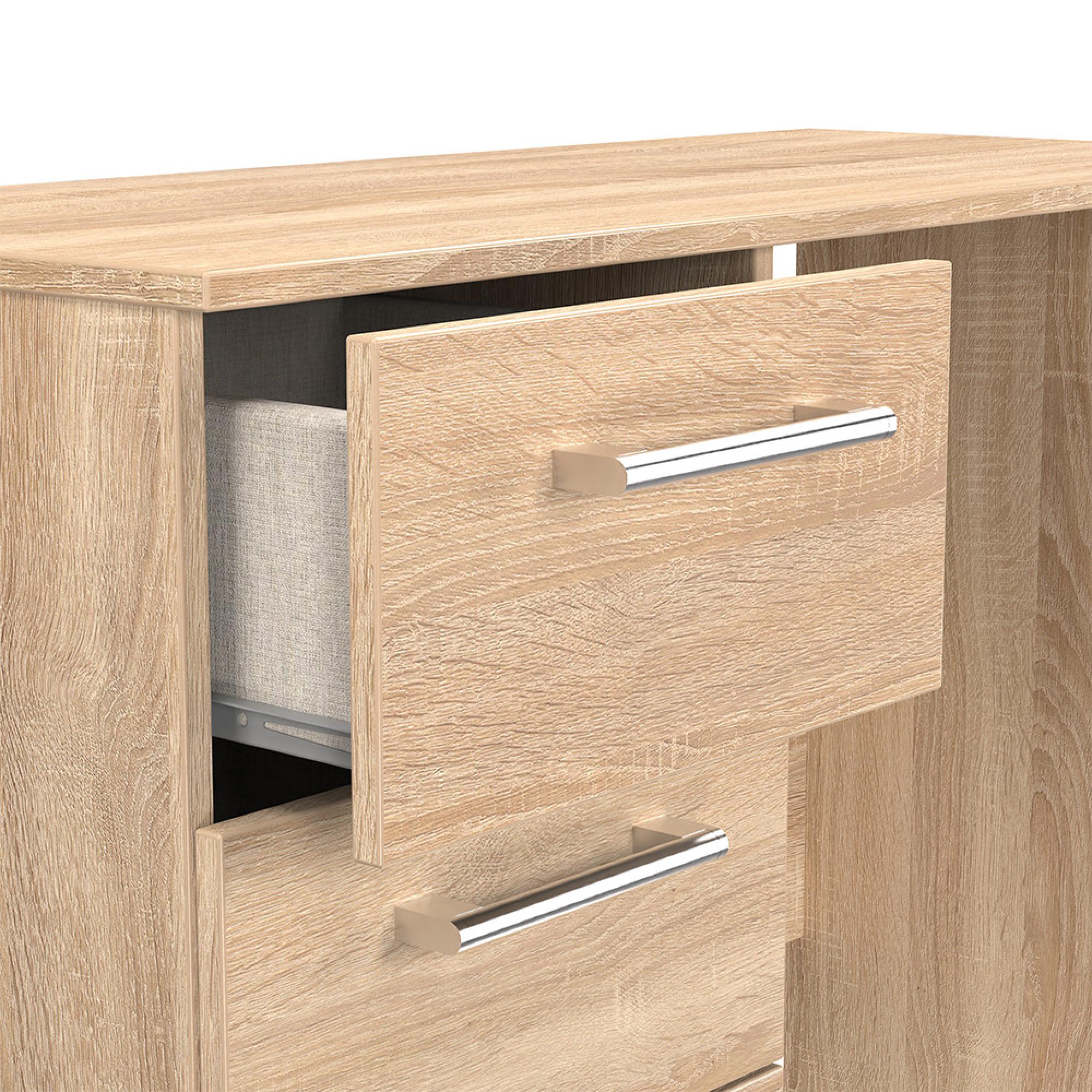 Devon Single Dressing Table - 3 Drawer - Oak