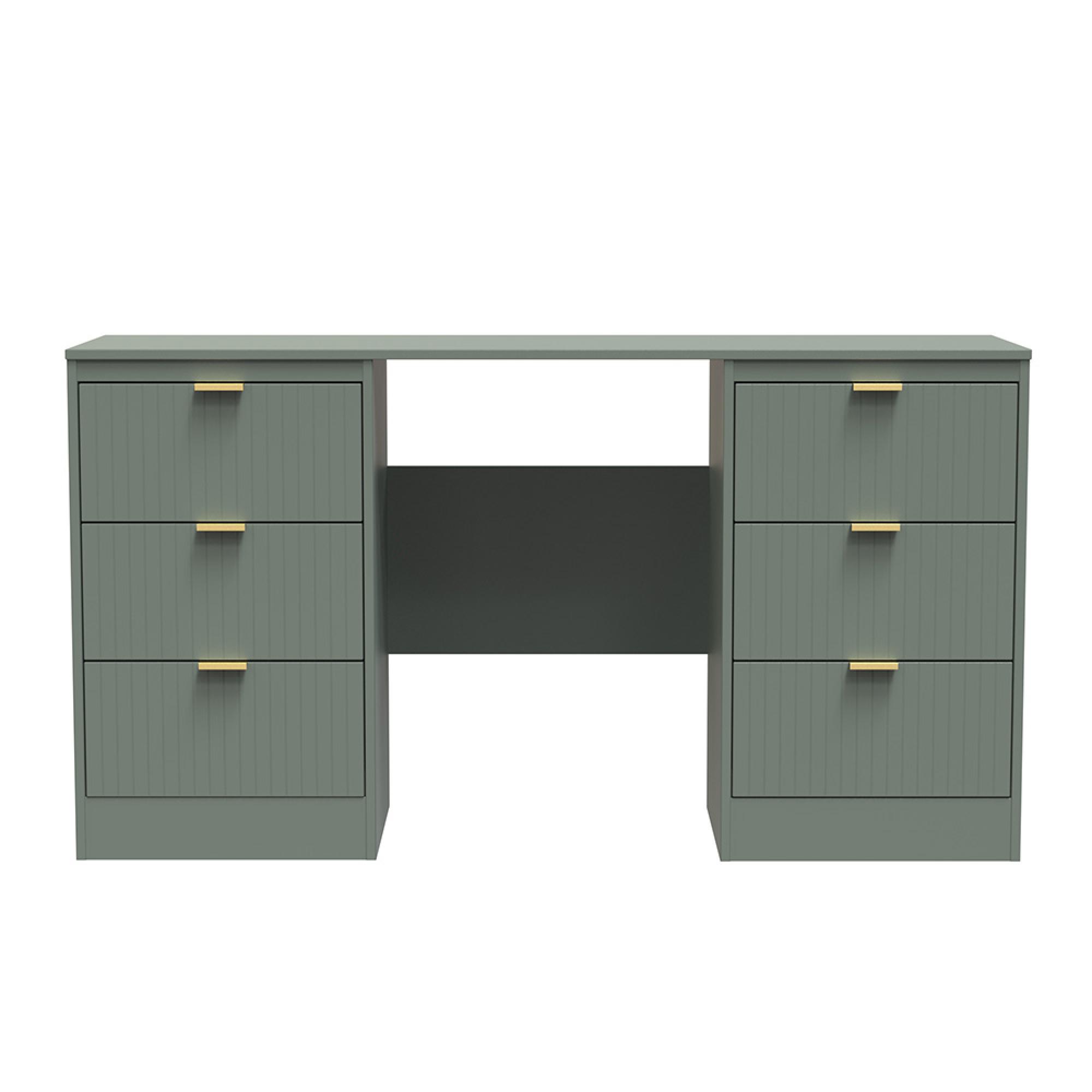 Nashville Dressing Table - Double - 6 Drawer - Green