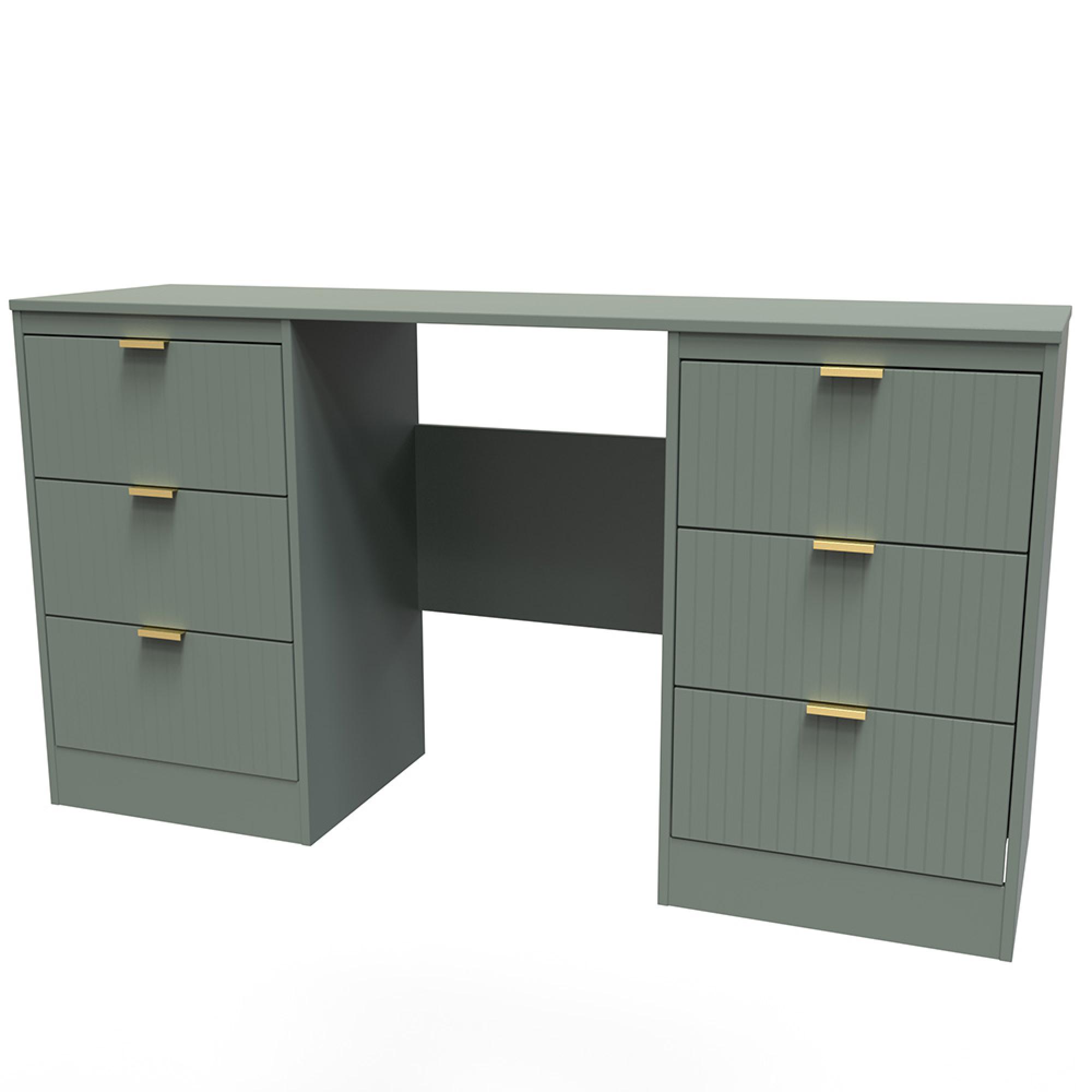 Nashville Dressing Table - Double - 6 Drawer - Green