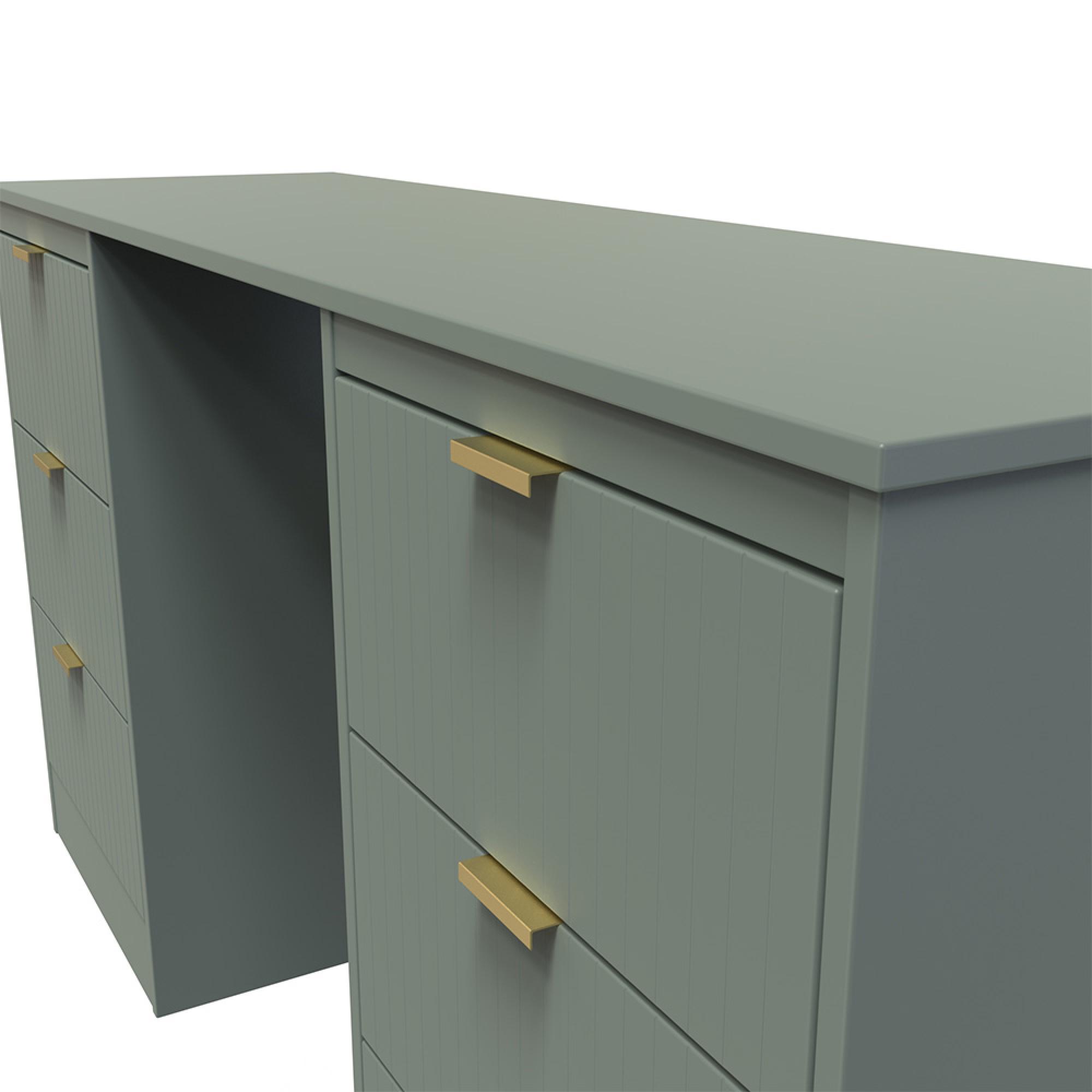 Nashville Dressing Table - Double - 6 Drawer - Green