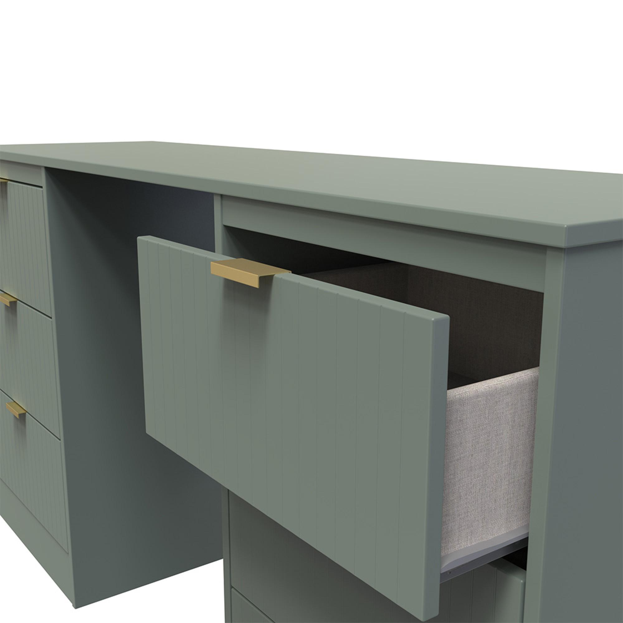 Nashville Dressing Table - Double - 6 Drawer - Green