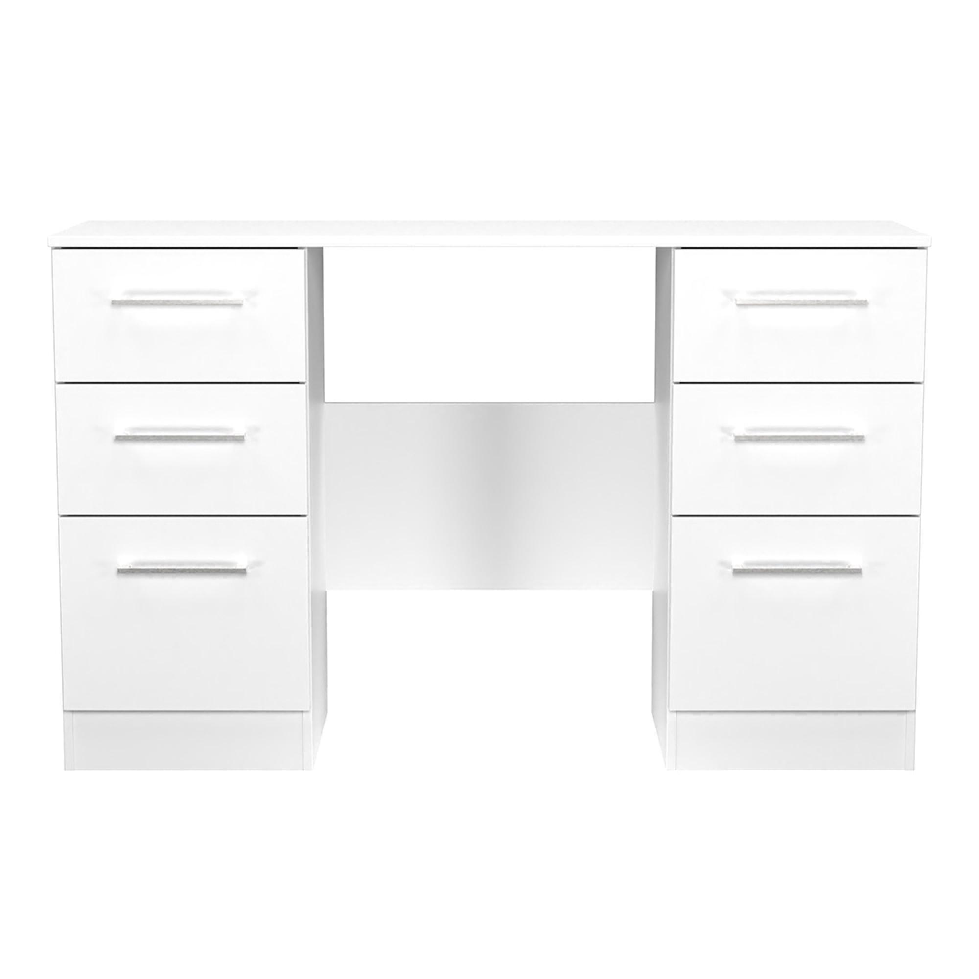 Worcester Dressing Table - 6 Drawer - Double - White