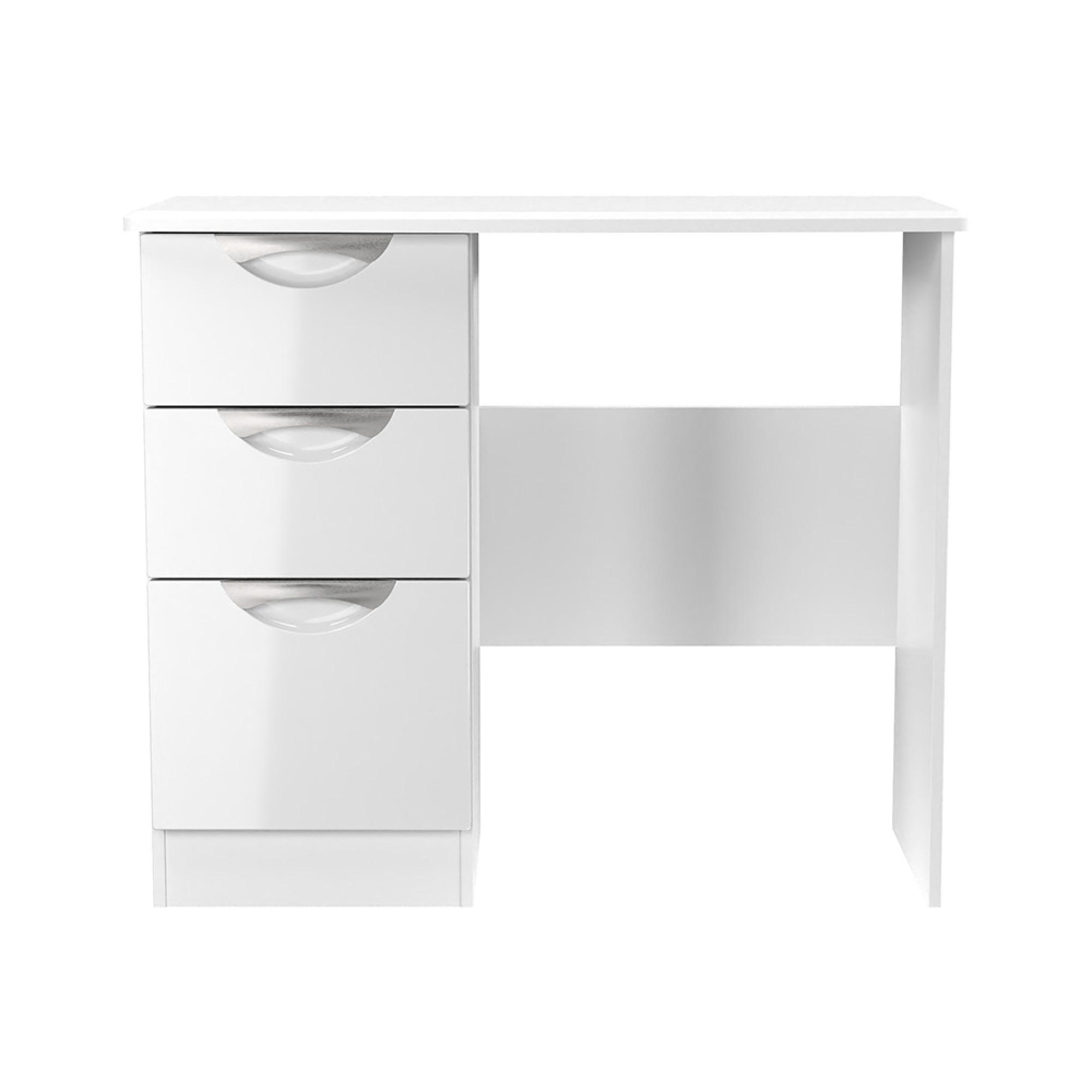 Camden Dressing Table - 3 Drawer - Single - White Gloss