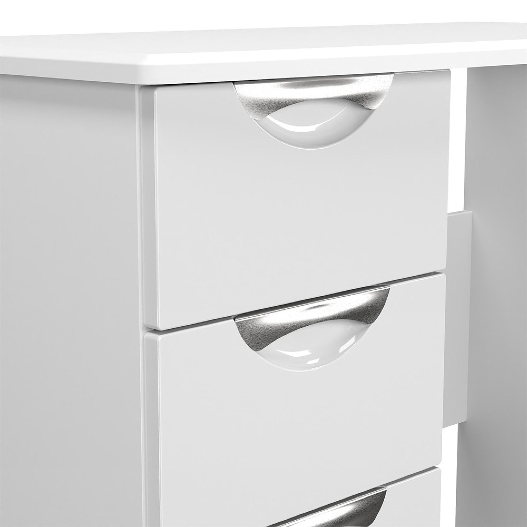 Camden Dressing Table - 3 Drawer - Single - White Gloss