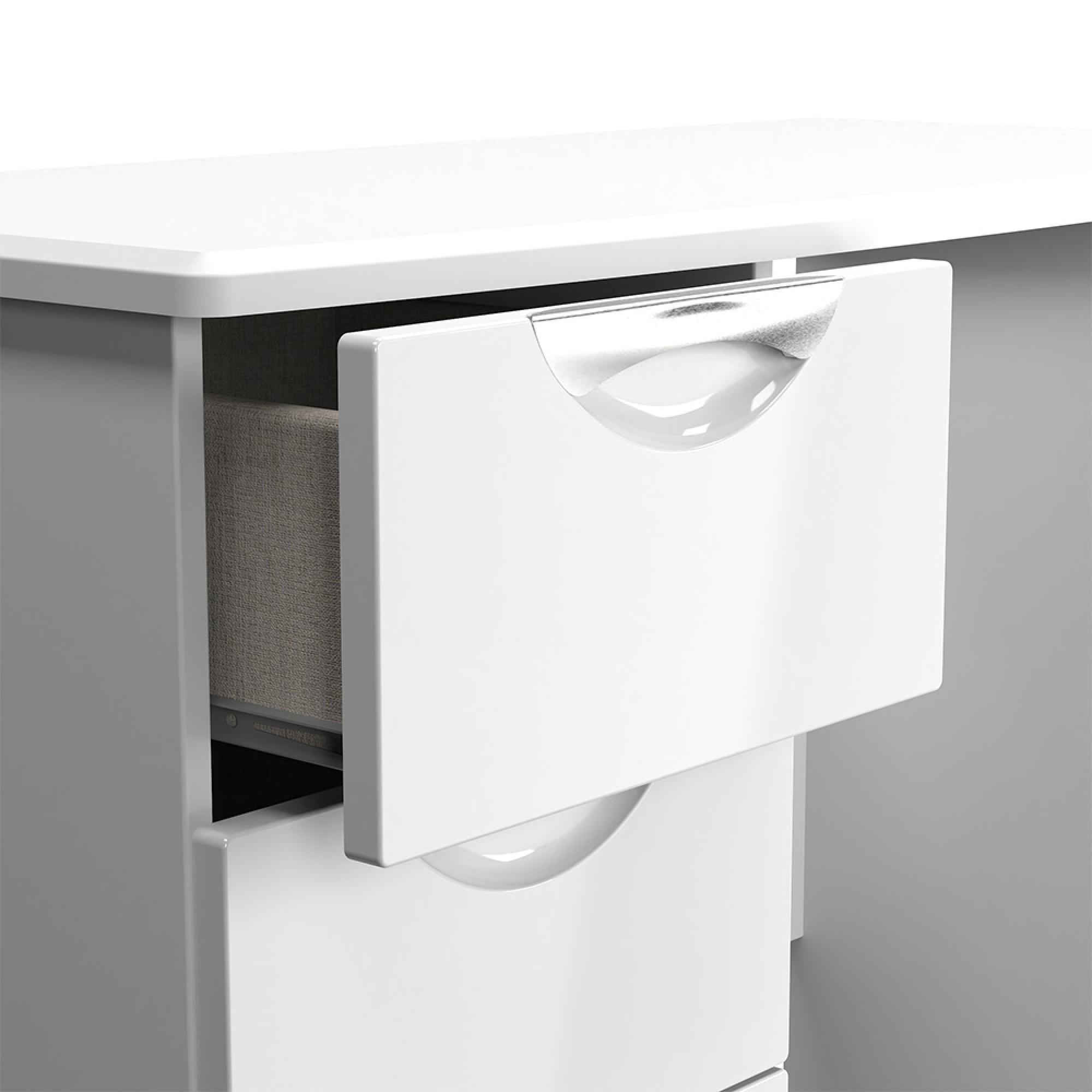 Camden Dressing Table - 3 Drawer - Single - White Gloss
