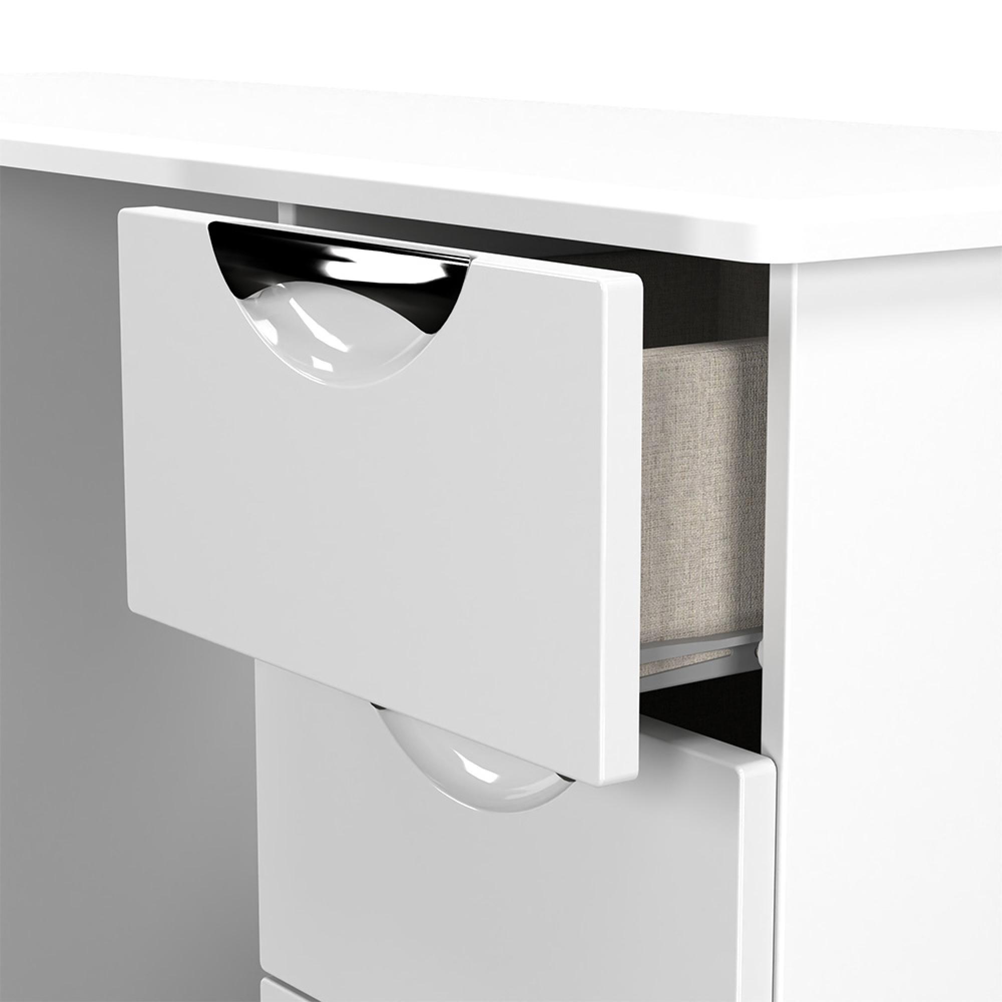 Camden Dressing Table - 6 Drawer - Double - White Gloss