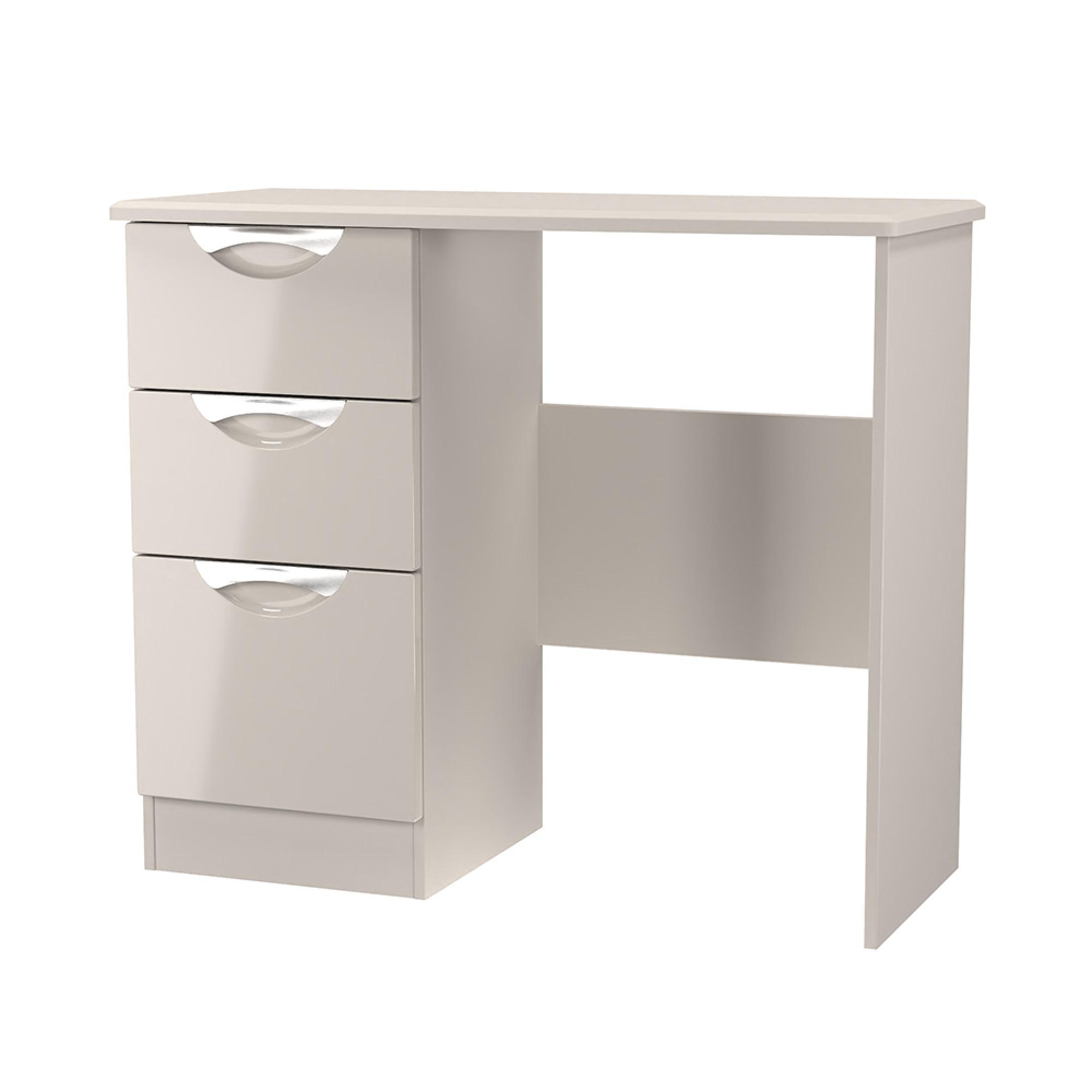 Camden Dressing Table - 3 Drawer - Single - Gloss Cashmere