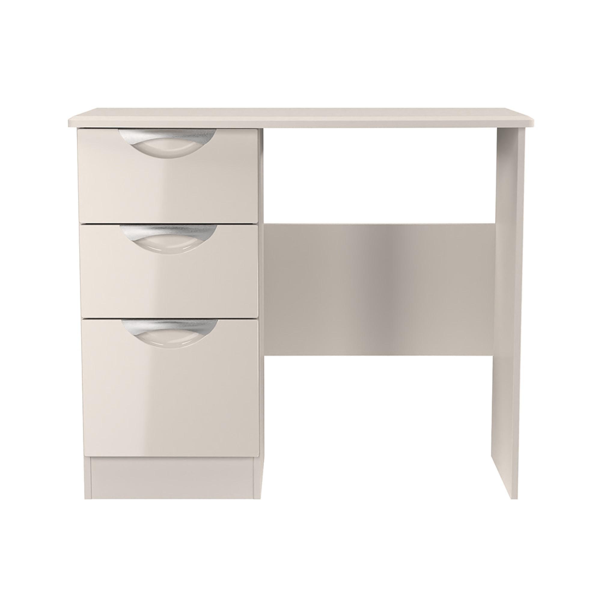 Camden Dressing Table - 3 Drawer - Single - Gloss Cashmere