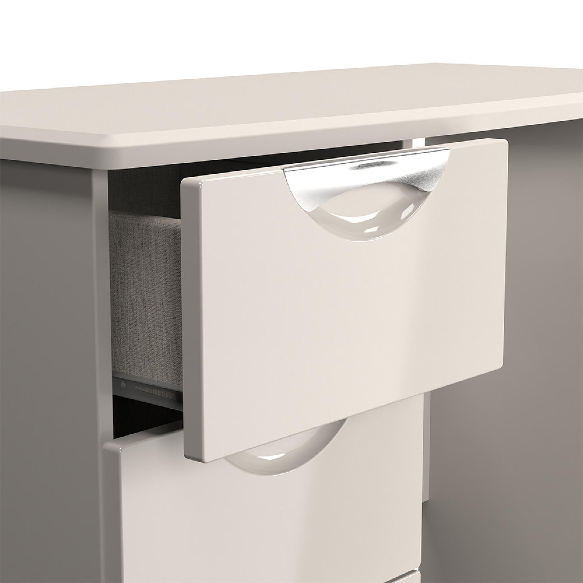 Camden Dressing Table - 3 Drawer - Single - Gloss Cashmere