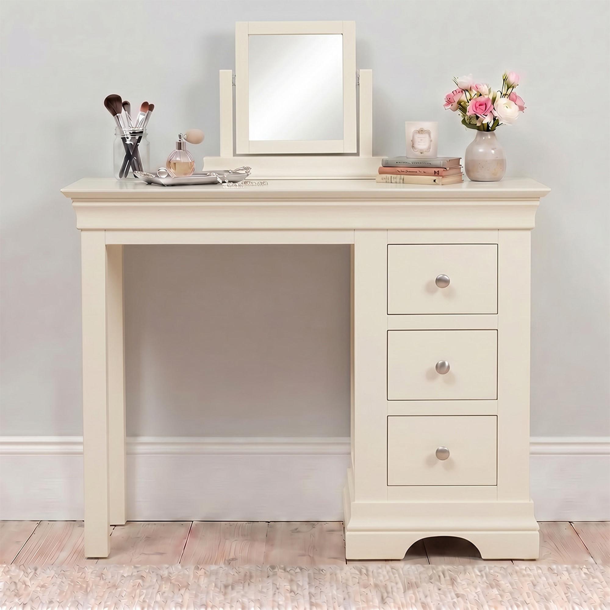 Paisley Dressing Table - 3 Drawer - Cream Painted