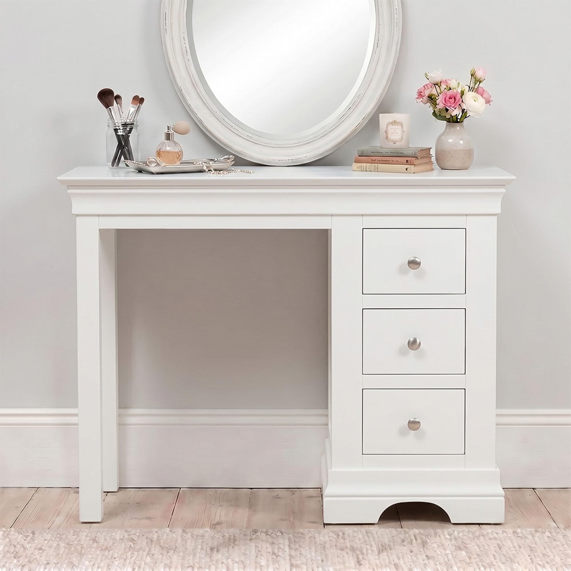 Paisley Dressing Table - 3 Drawer - White Painted